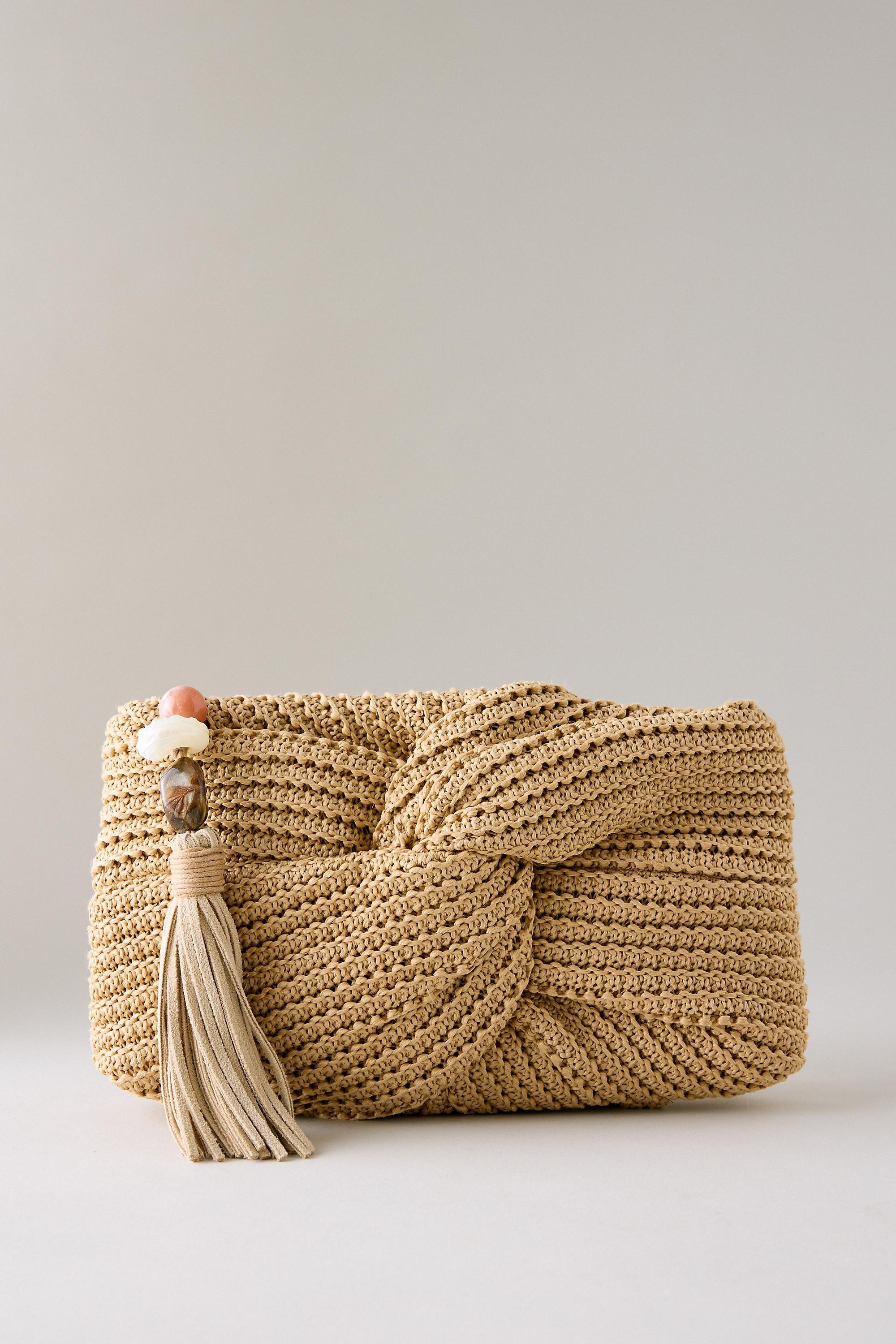 Dolce Vita Elowen Raffia Clutch Bag, White, A501_0014, large image number 0