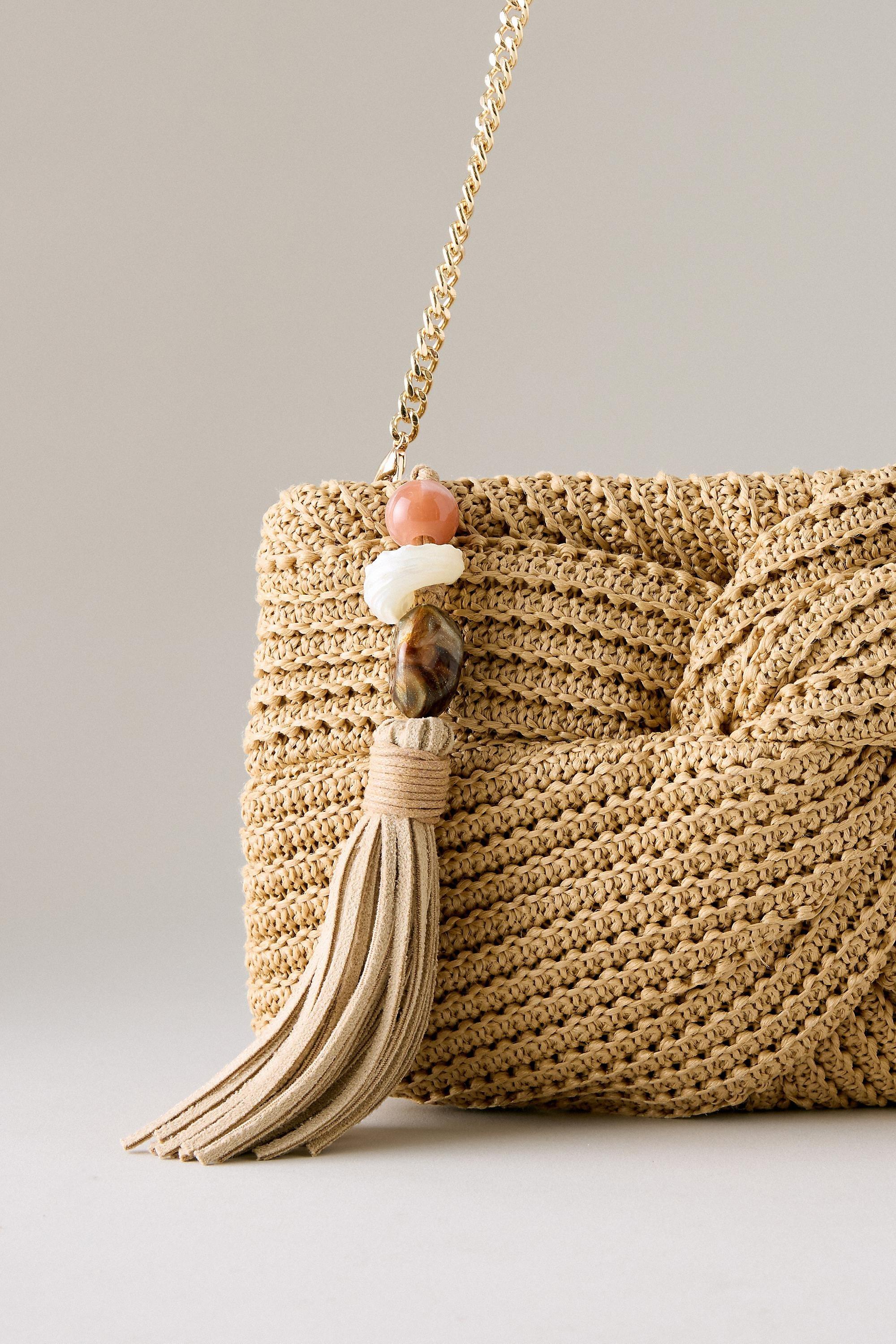 Dolce Vita Elowen Raffia Clutch Bag, White, A501_0014, large image number 1