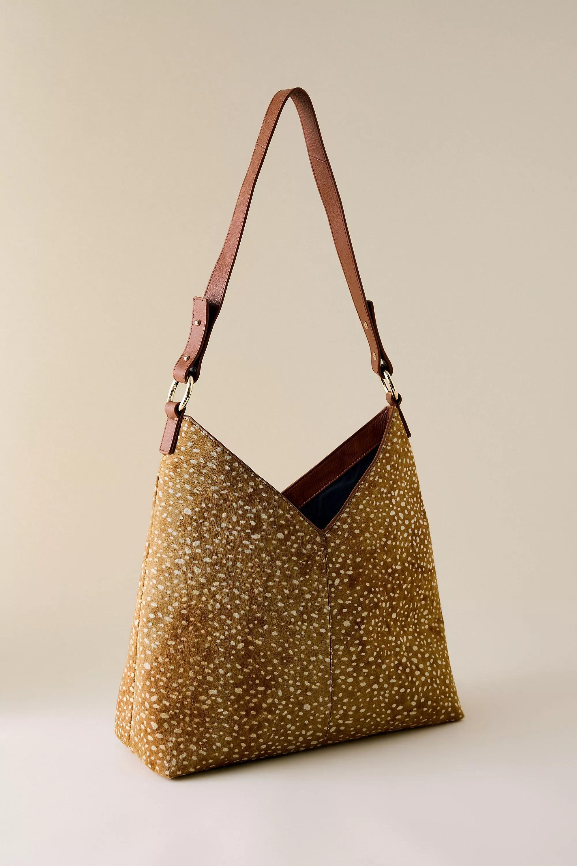 Deer Print Hobo Bag, Brown, A501_0020, large image number 0