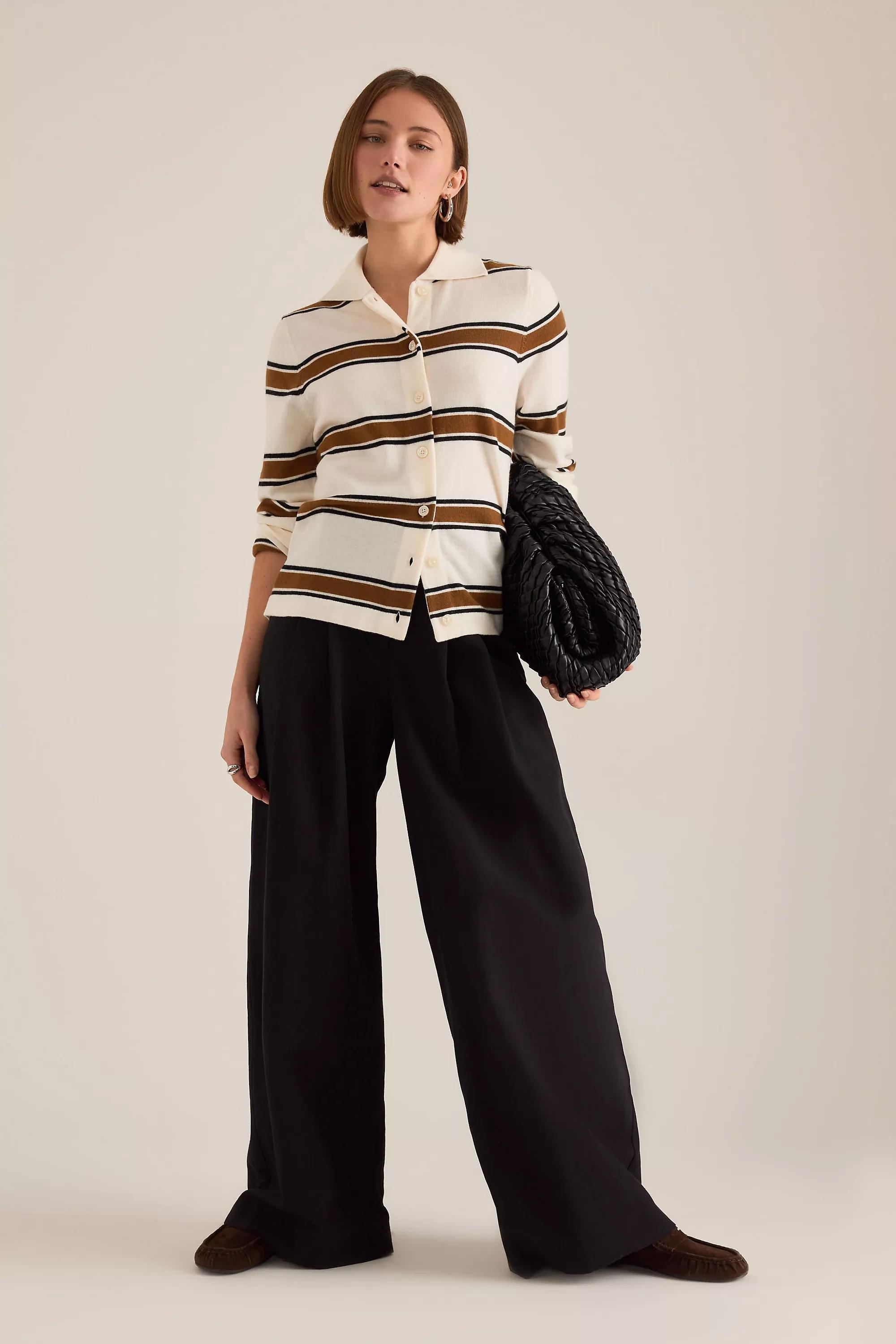 By Meave The Avery Pleated Trousers, Black, A501_0001, large image number 0