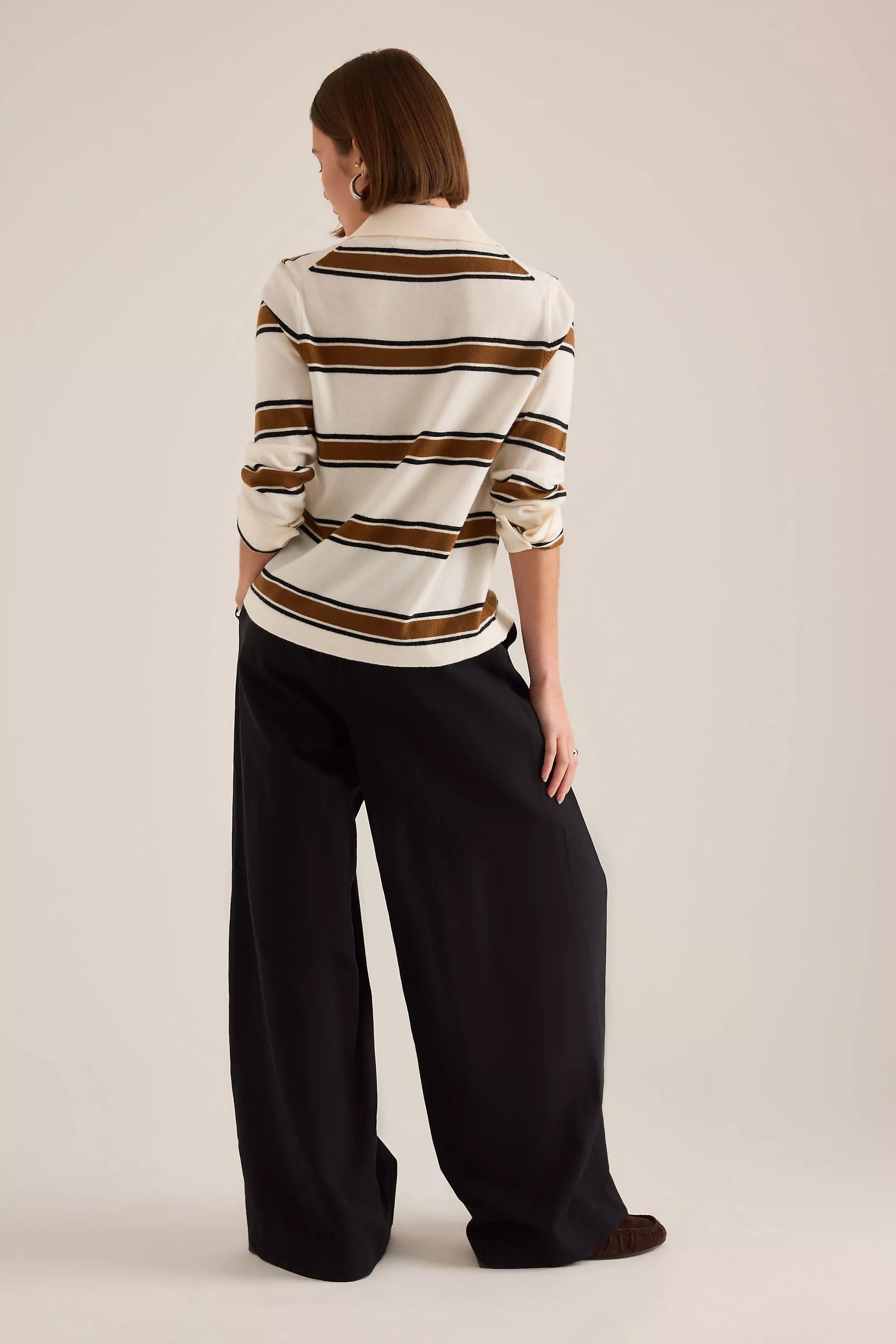 By Meave The Avery Pleated Trousers, Black, A501_0001, large image number 2