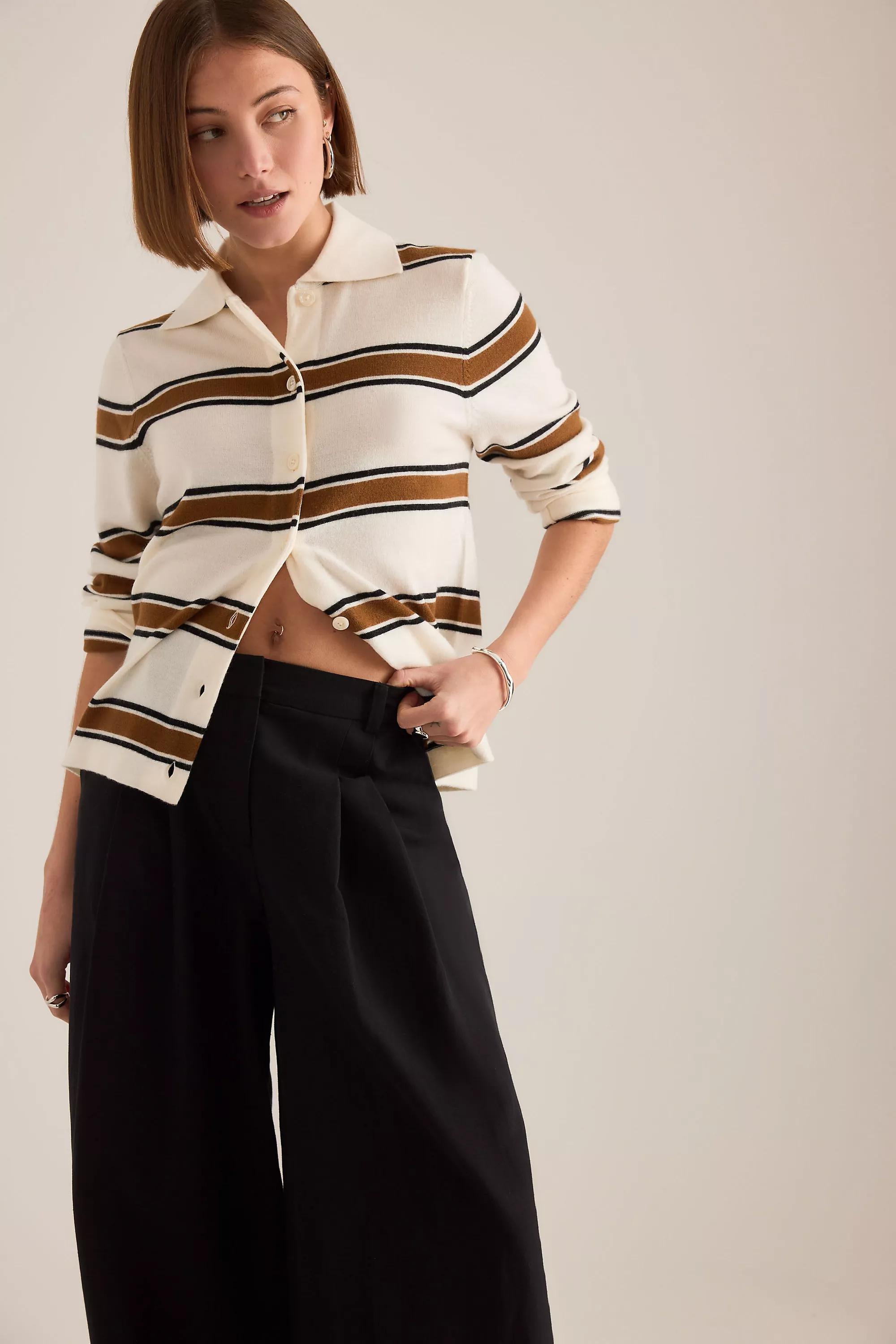 By Meave The Avery Pleated Trousers, Black, A501_0001, large image number 5