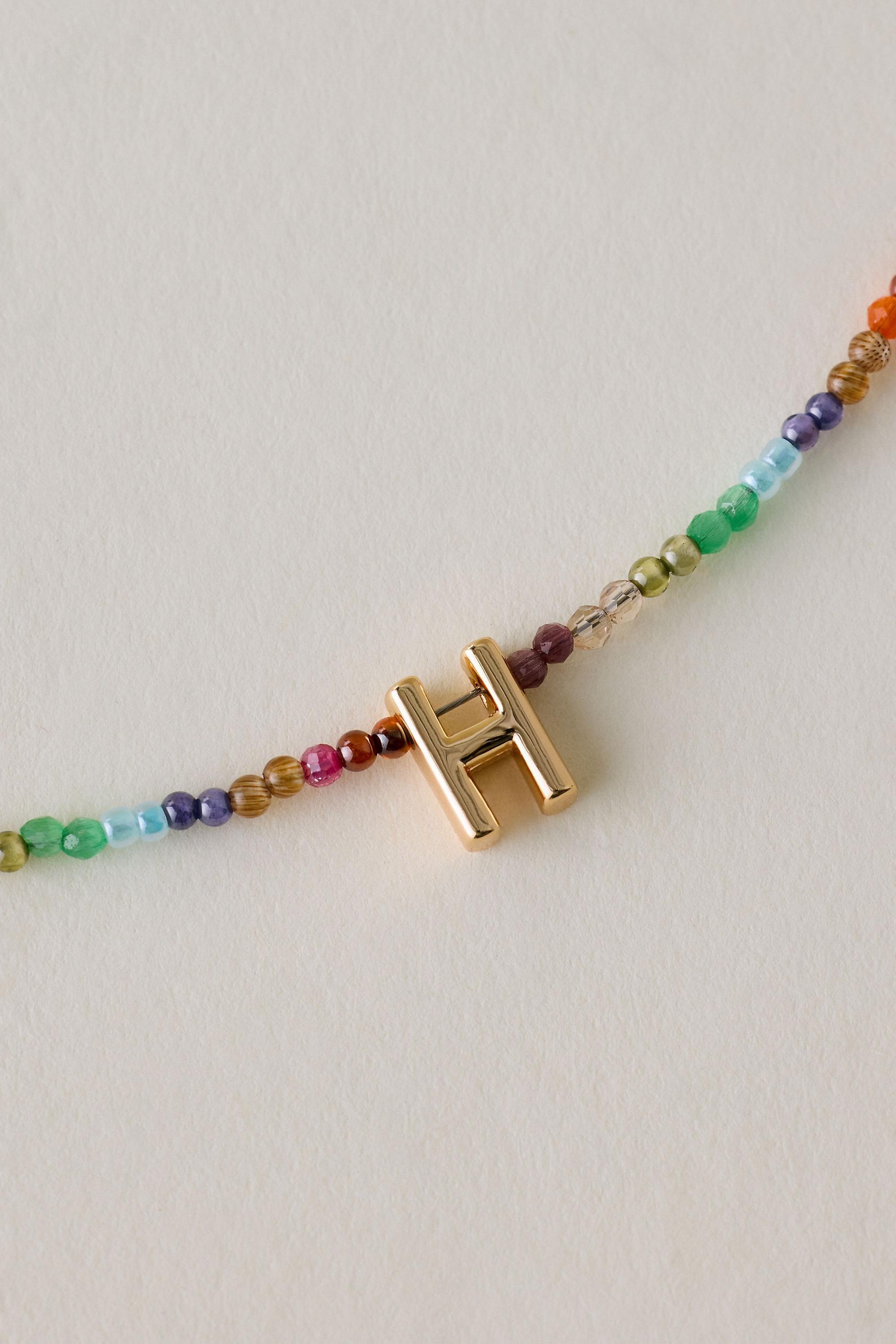 H Beaded Monogram Necklace, A501_0908, large image number 0