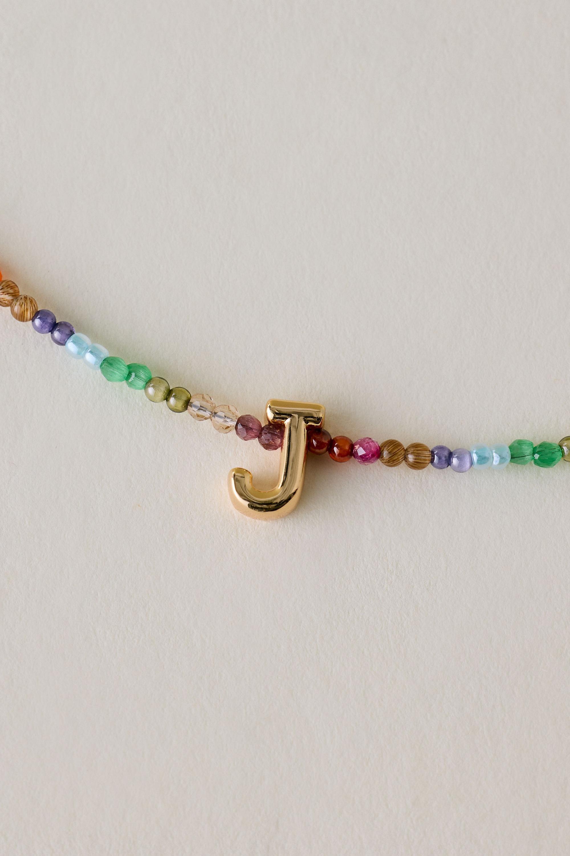 J Beaded Monogram Necklace, A501_0910, large image number 0