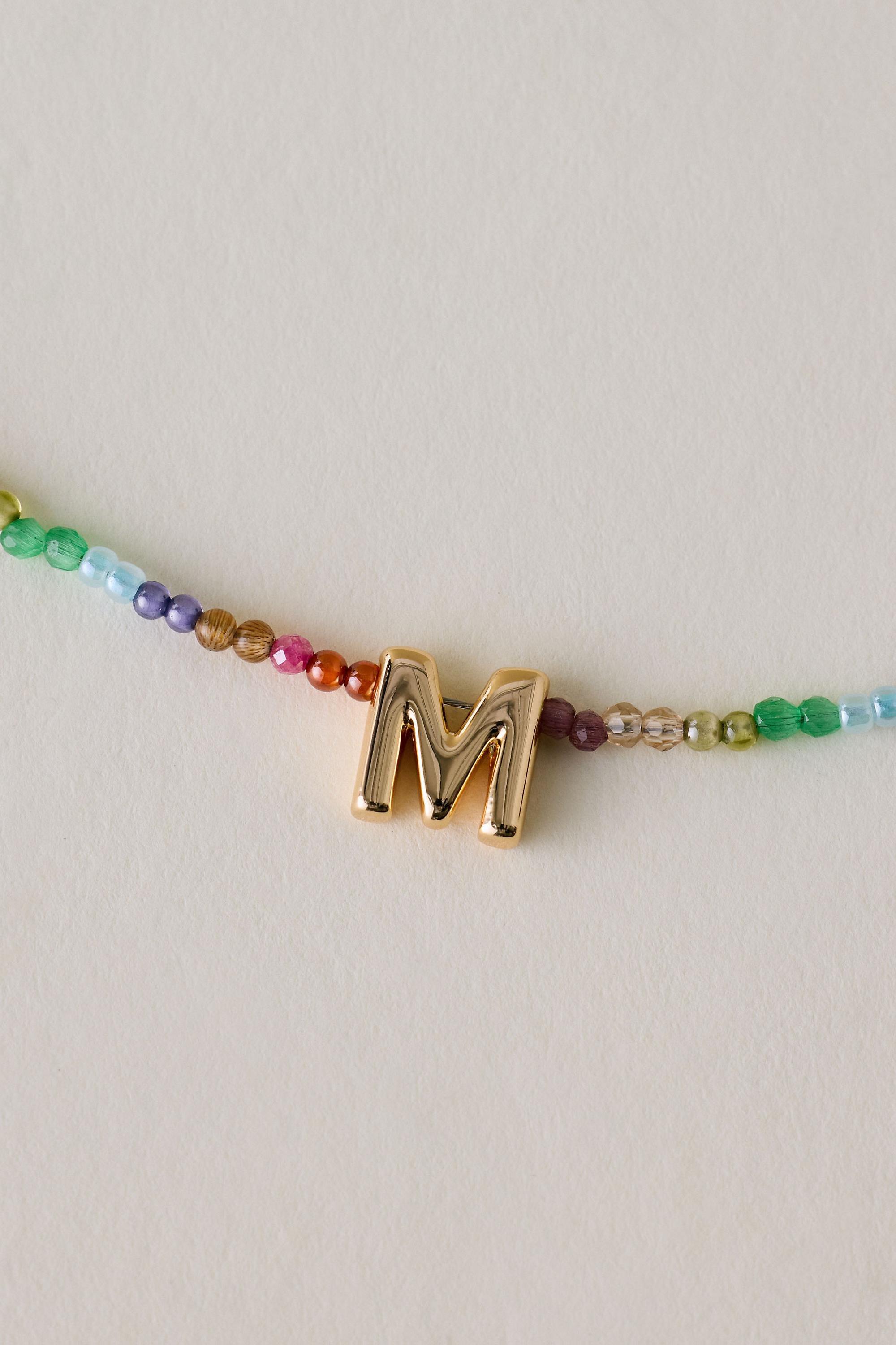 M Beaded Monogram Necklace, A501_0913, large image number 0