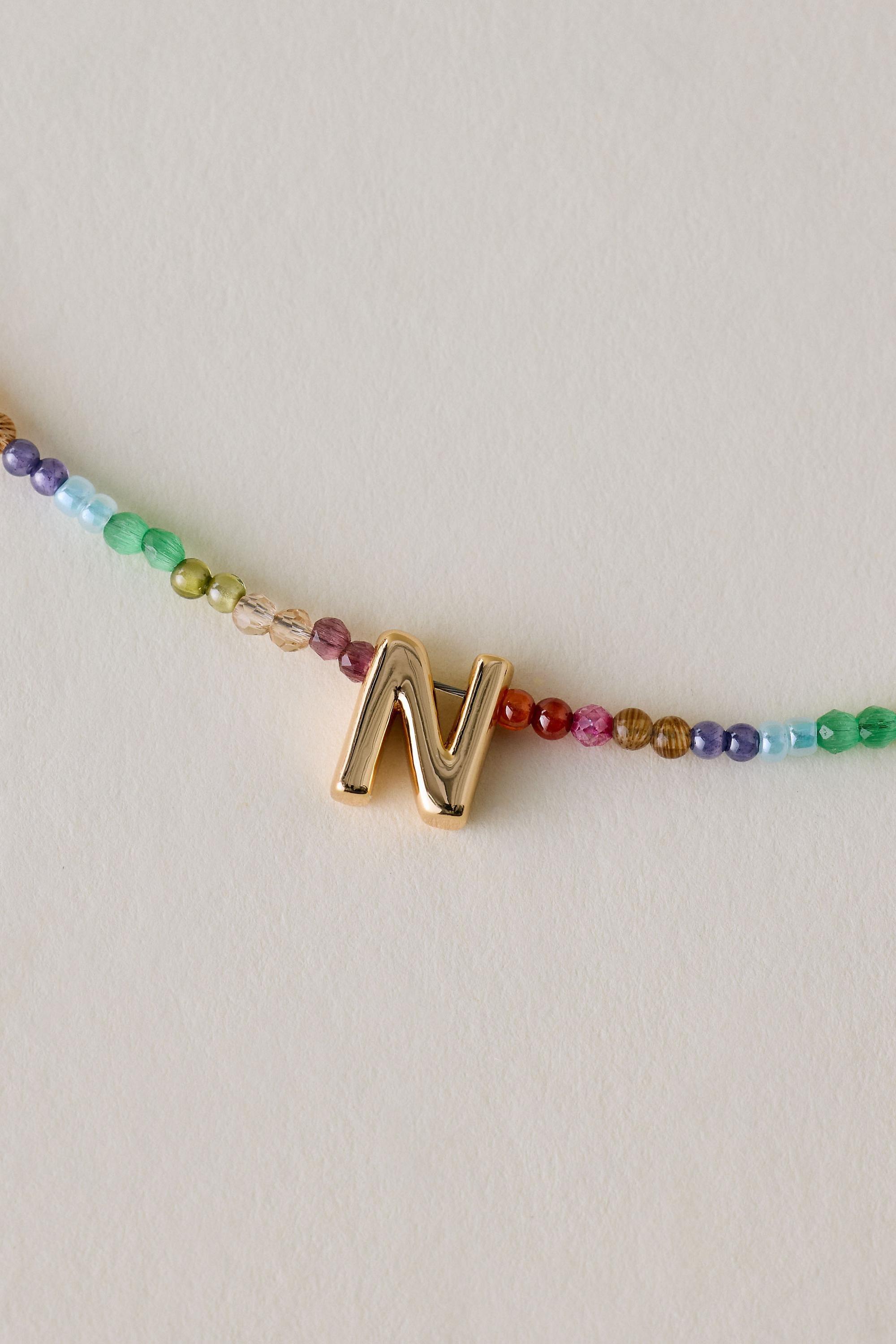 N Beaded Monogram Necklace, A501_0914, large image number 0