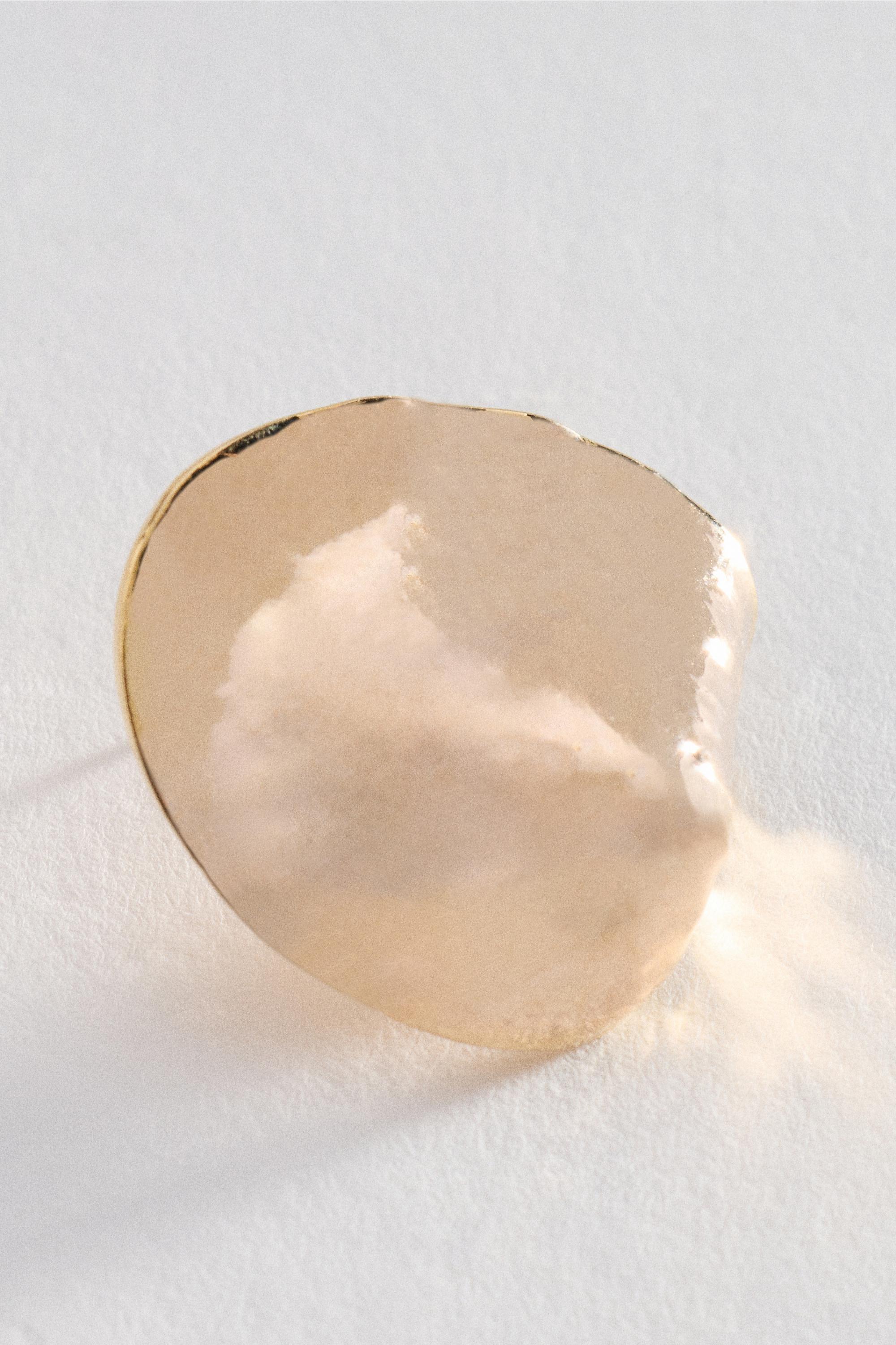 Hammered Metal Statement Stud Earrings, Gold, Gold, large image number 1