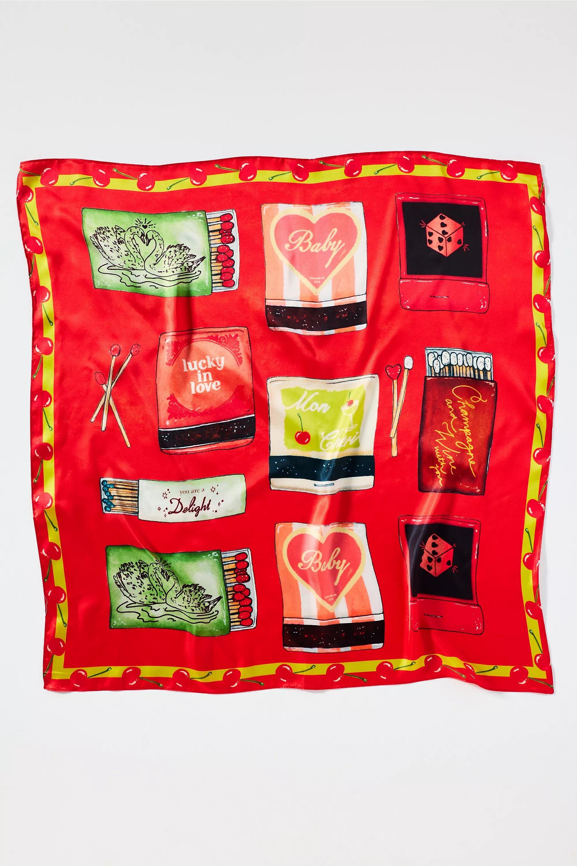 Matches Cherries Artist Hair Scarfs, Red, A501_0060, medium