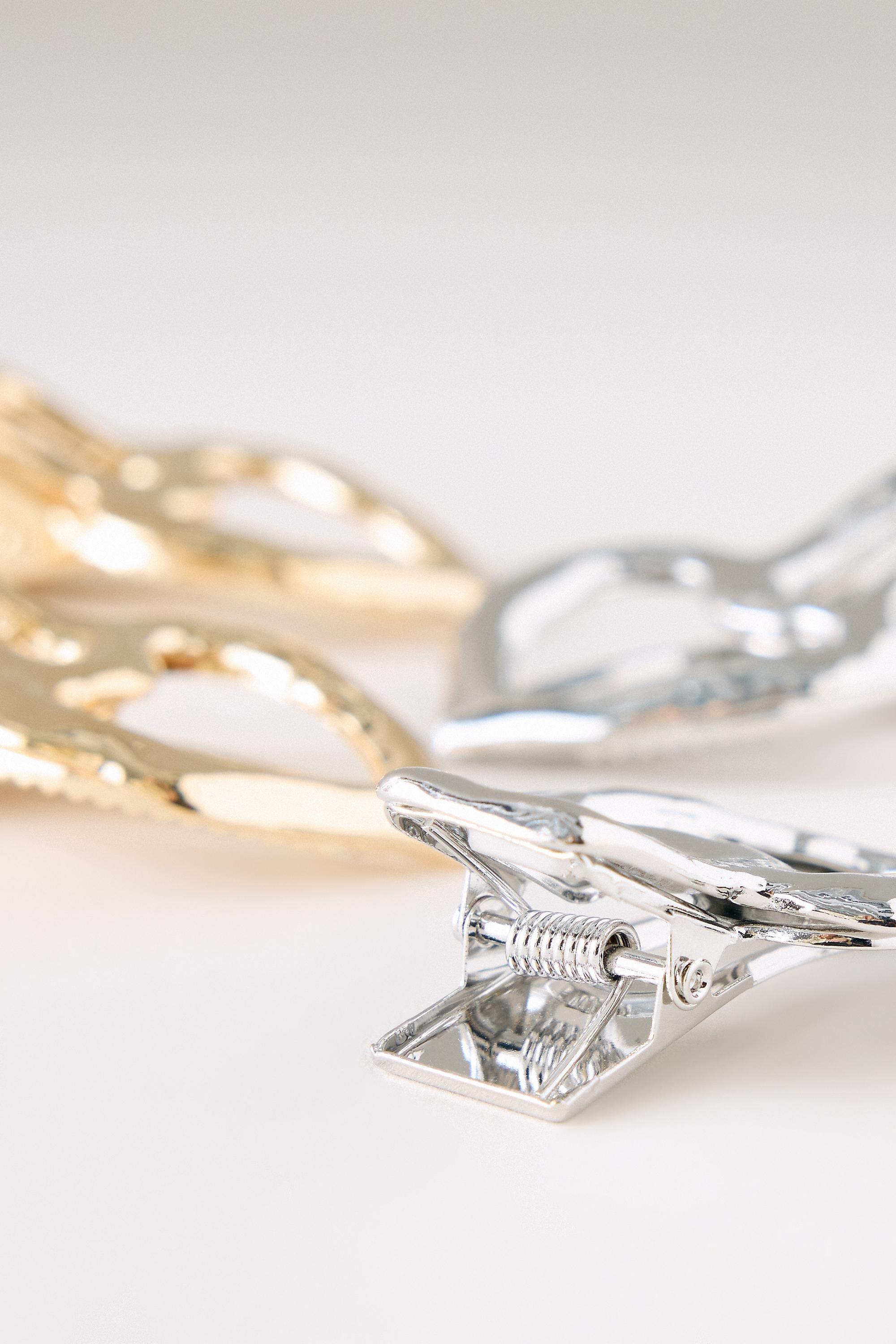 Mixed Metal Heart Clips Set Of Four Gold, A501_0122, large image number 2