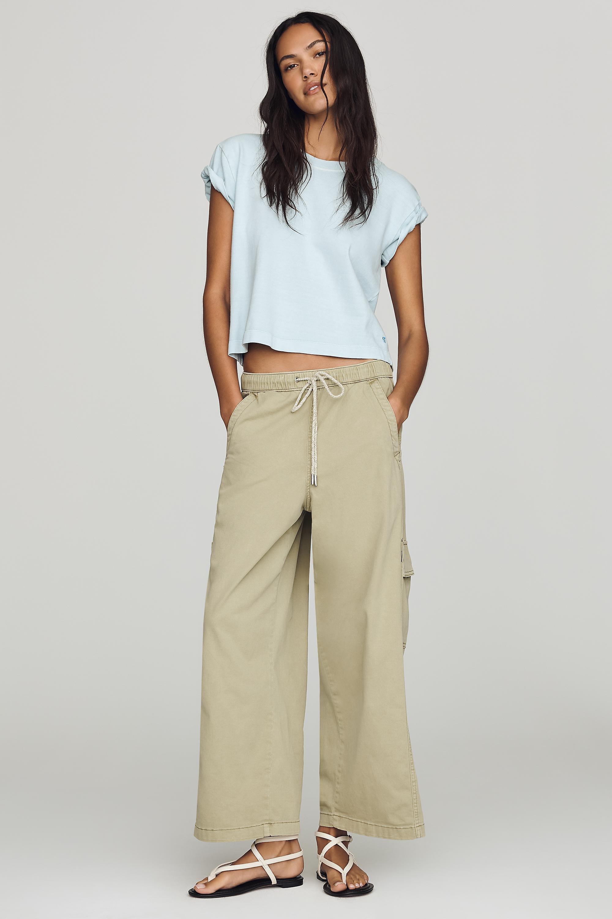 Izzie Relaxed Pull-On Cargo Barrel Pants By Pilcro, Green, Green, medium
