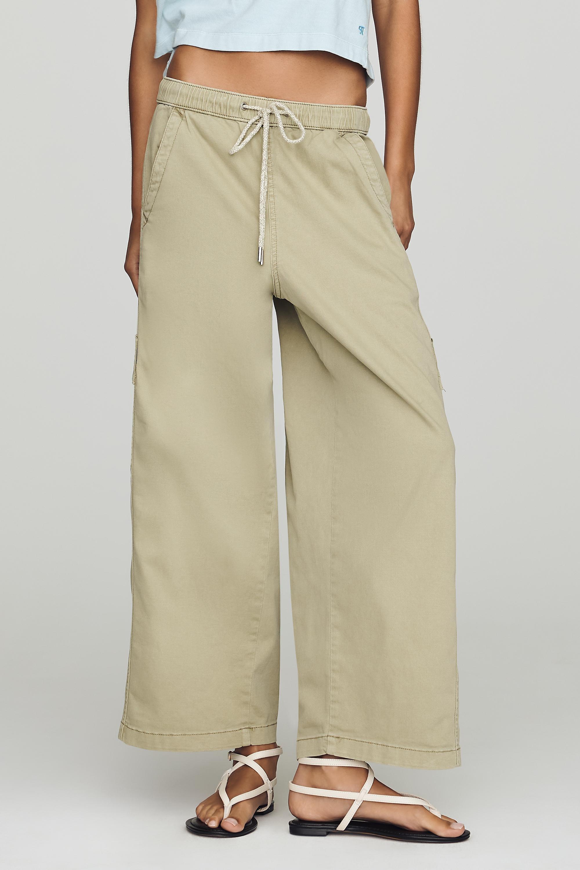 Izzie Relaxed Pull-On Cargo Barrel Pants By Pilcro, Green, Green, medium