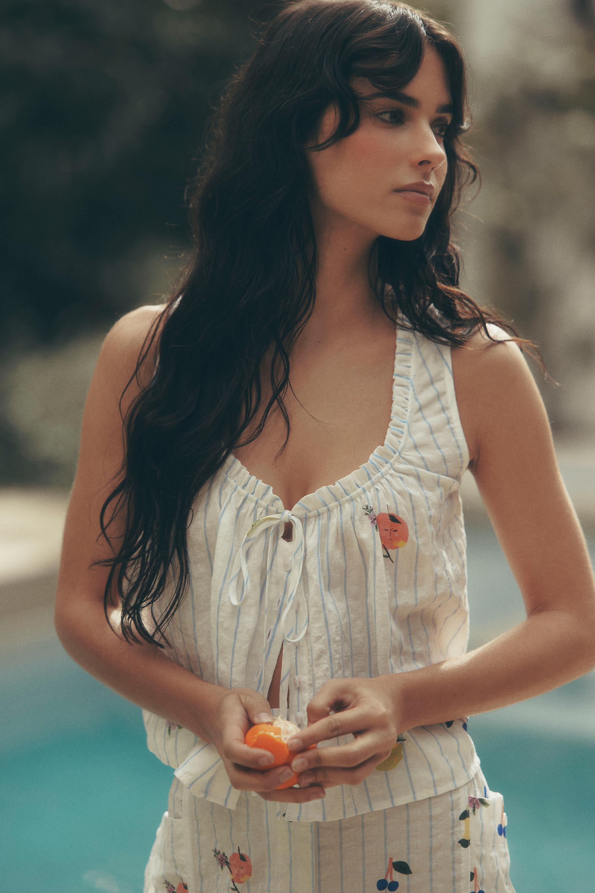 Lyrebird Isabella Swing Crop Tank Top Blue, A501_0546, medium