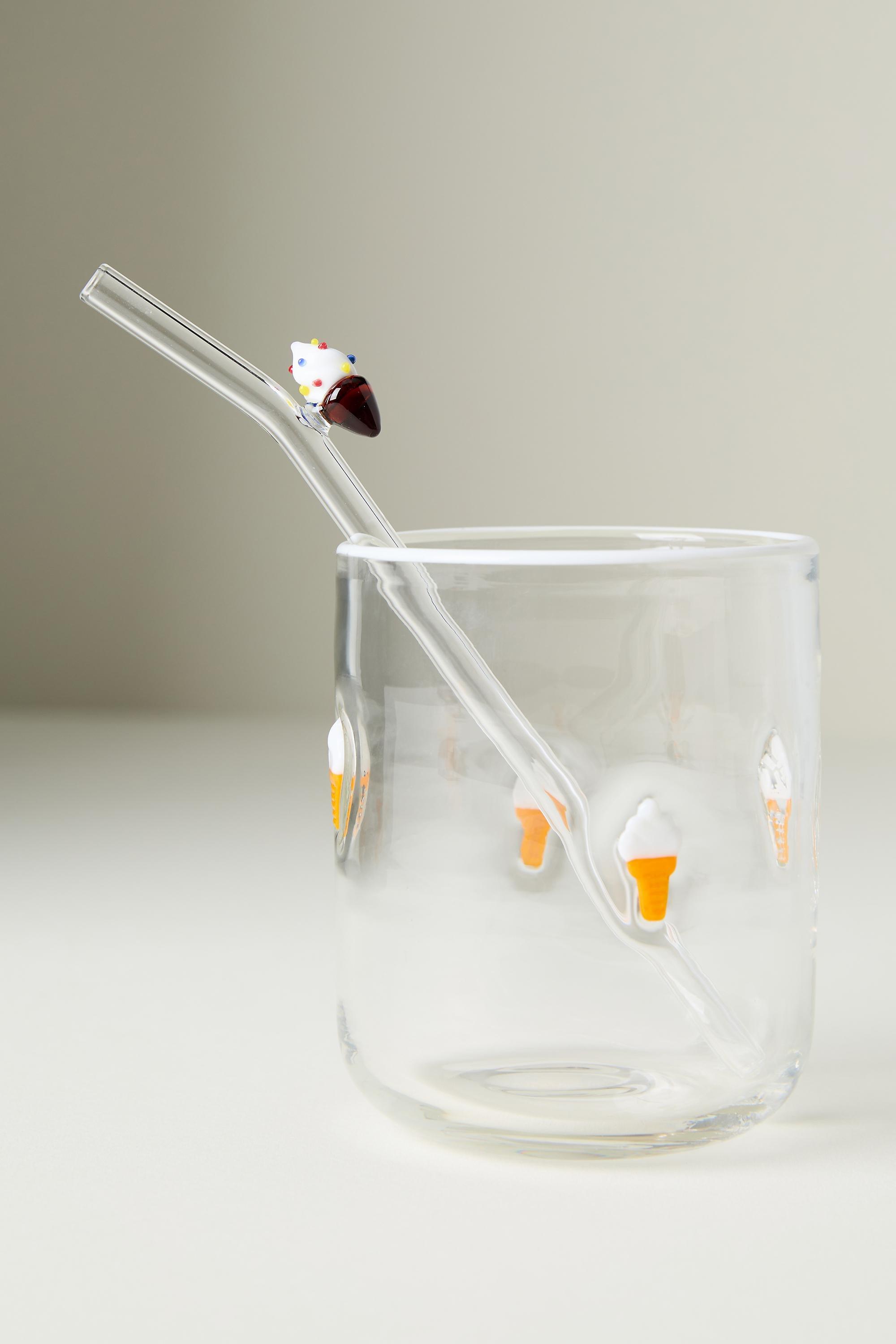 Icon Straws, Set Of 2, Multicolour, Orange, medium