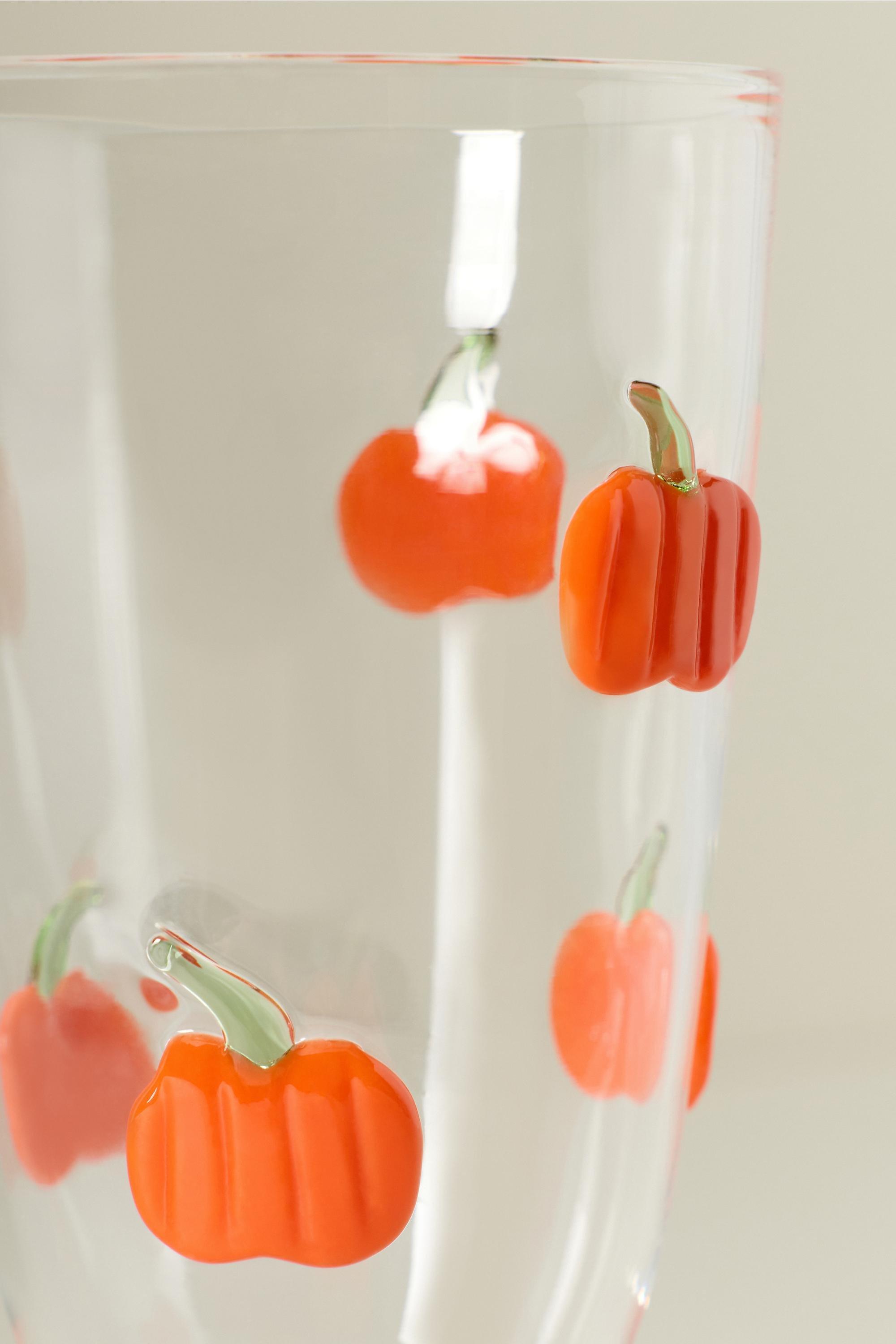 By Anthropologie Halloween Icon Flute Glass, Orange, large image number 3