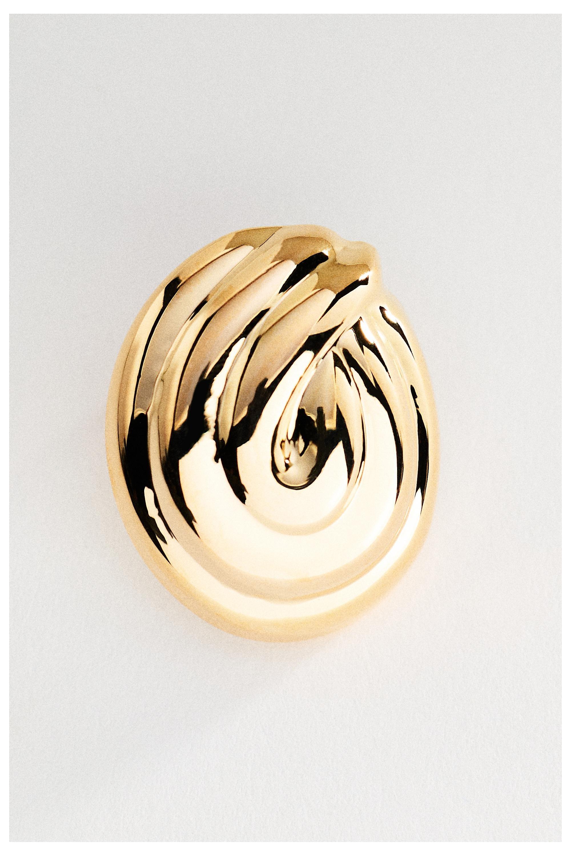 Chunky Swirl Post Earrings, Gold, Gold, large image number 3