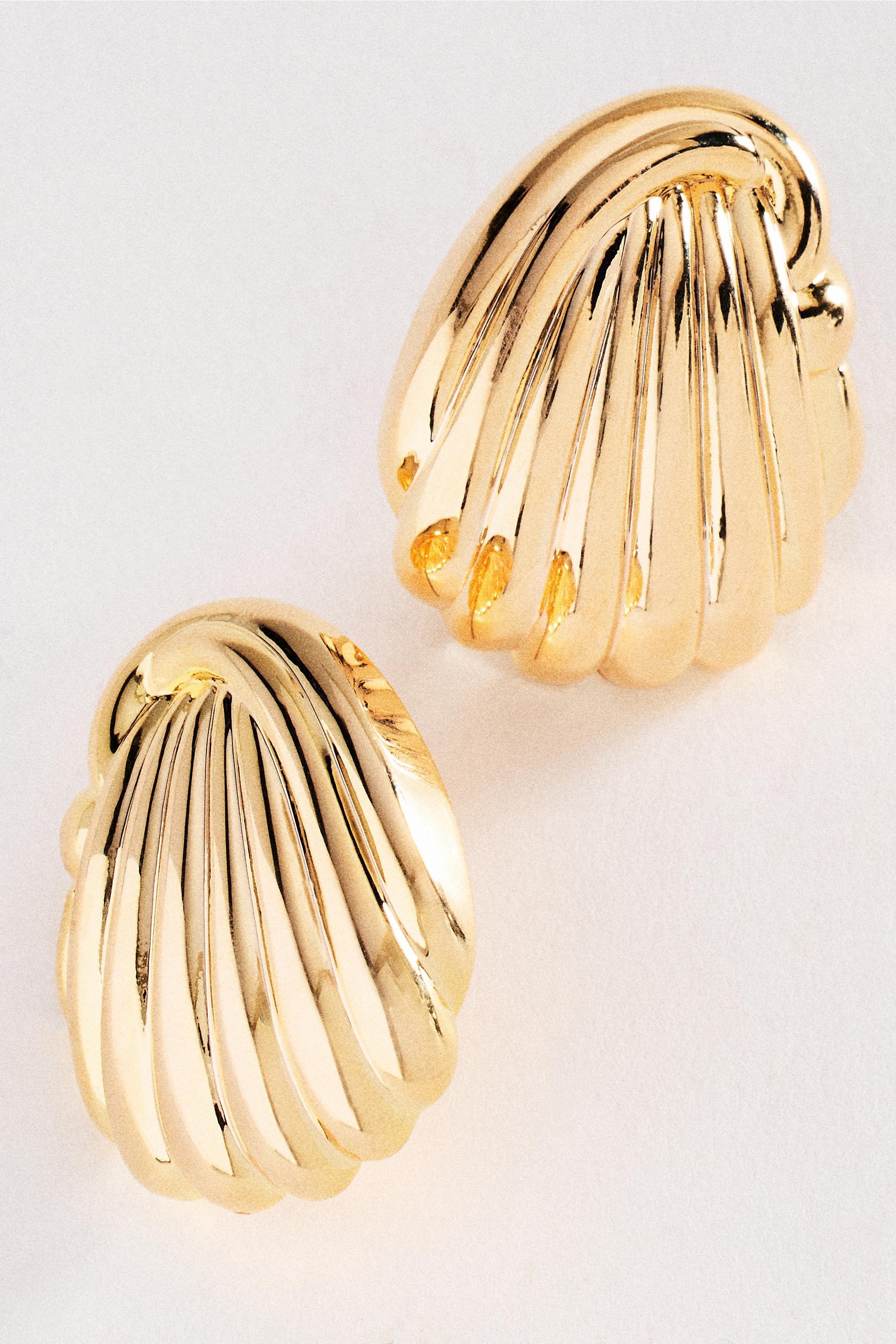 Dome Sculptural Stud Earrings, Gold, Gold, large image number 0