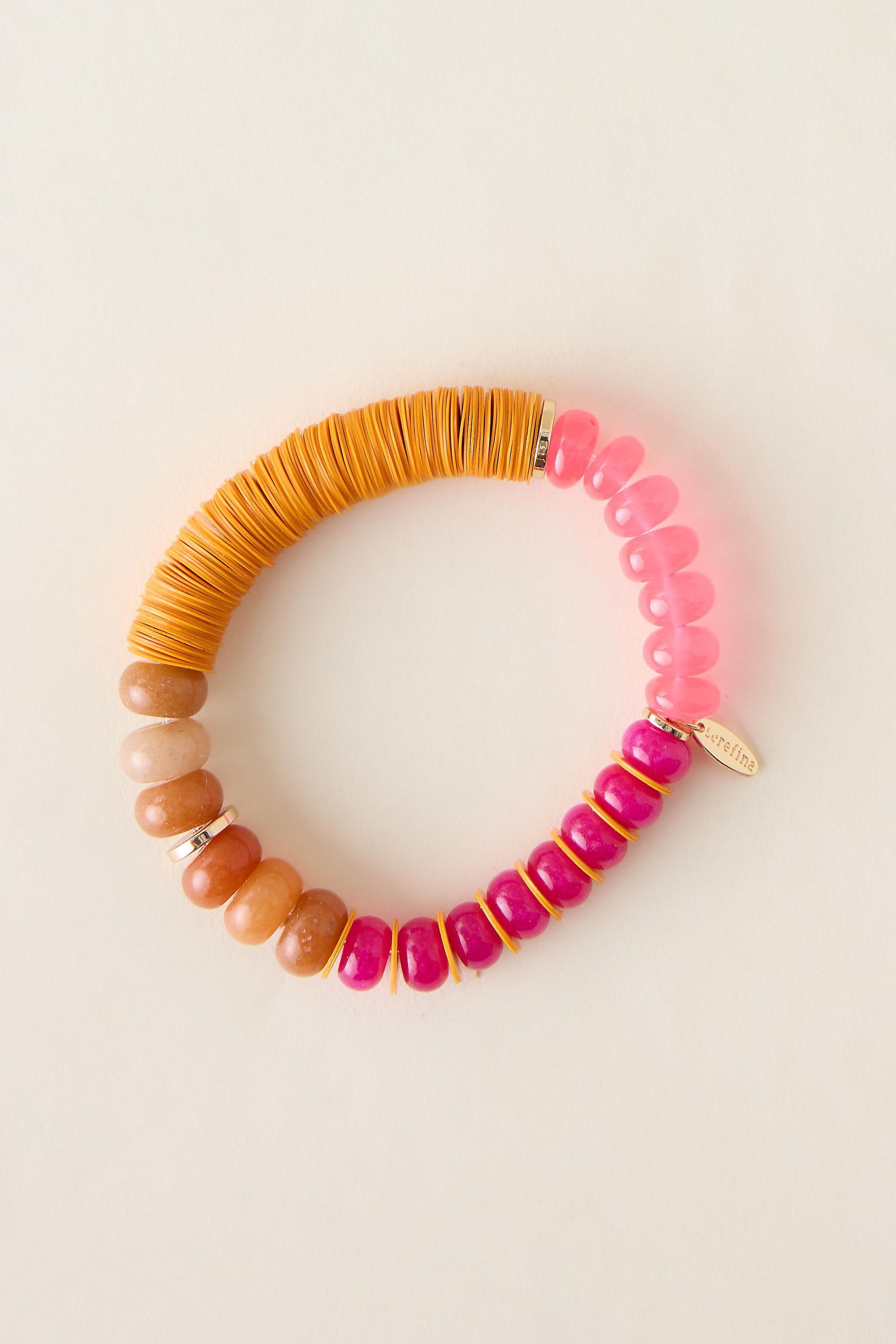Chunky Beaded Stretch Bracelet, Red, A501_0060, large image number 0