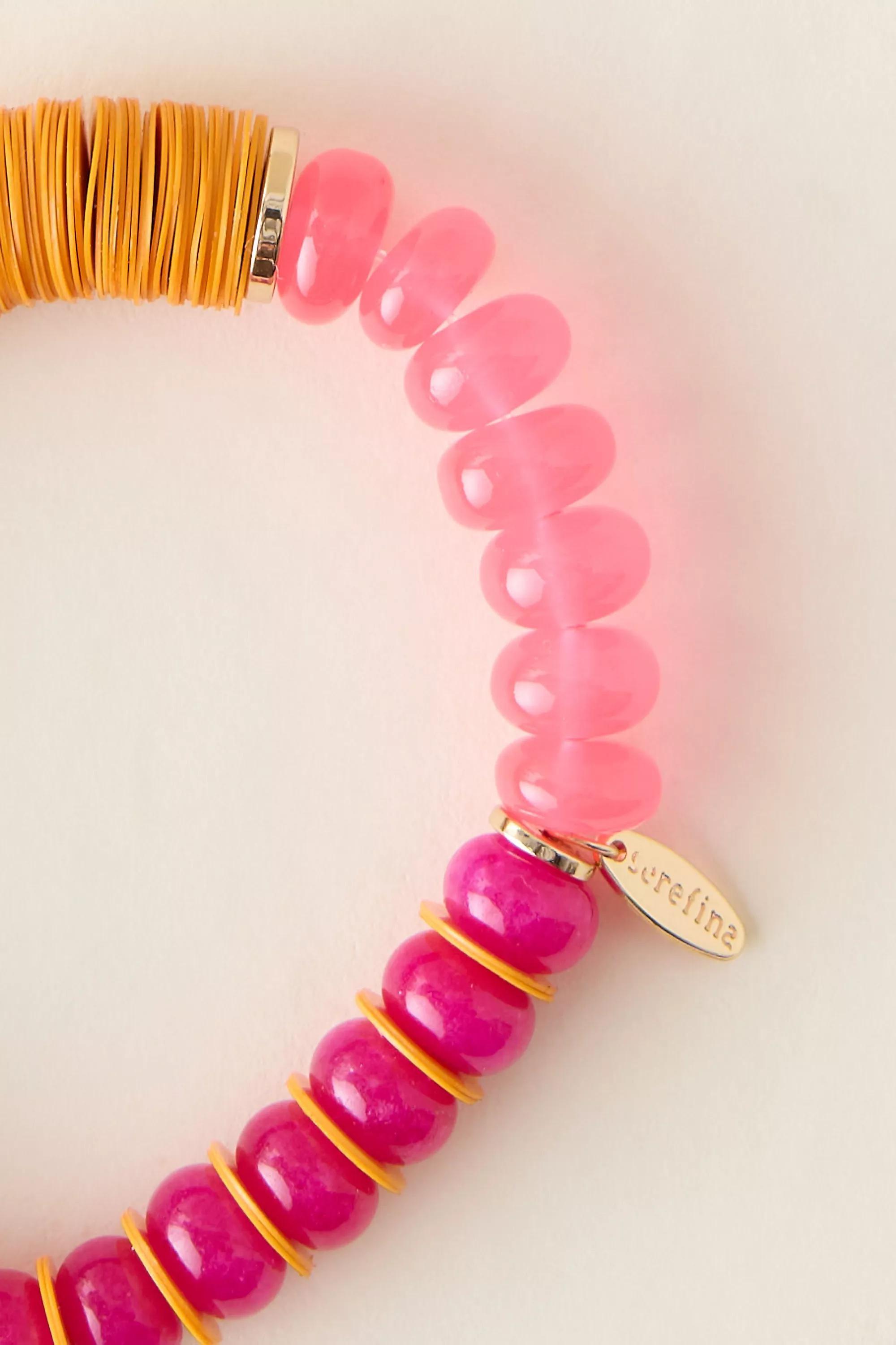Chunky Beaded Stretch Bracelet, Red, A501_0060, large image number 3
