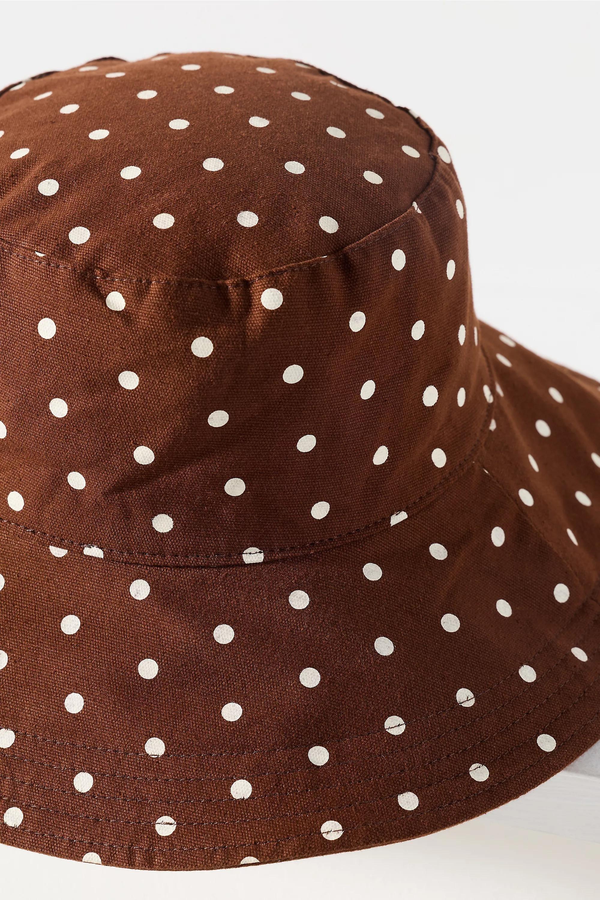 By Anthropologie Polka Dot Bucket Hat, Brown, Brown, large image number 2