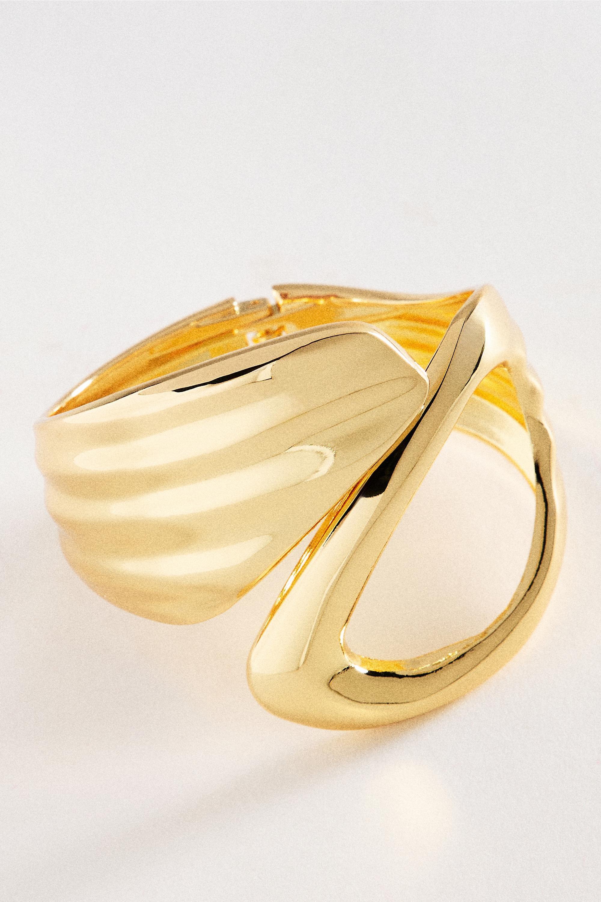 Textured Coil Cuff Bracelet, Gold, A501_0070, large image number 0