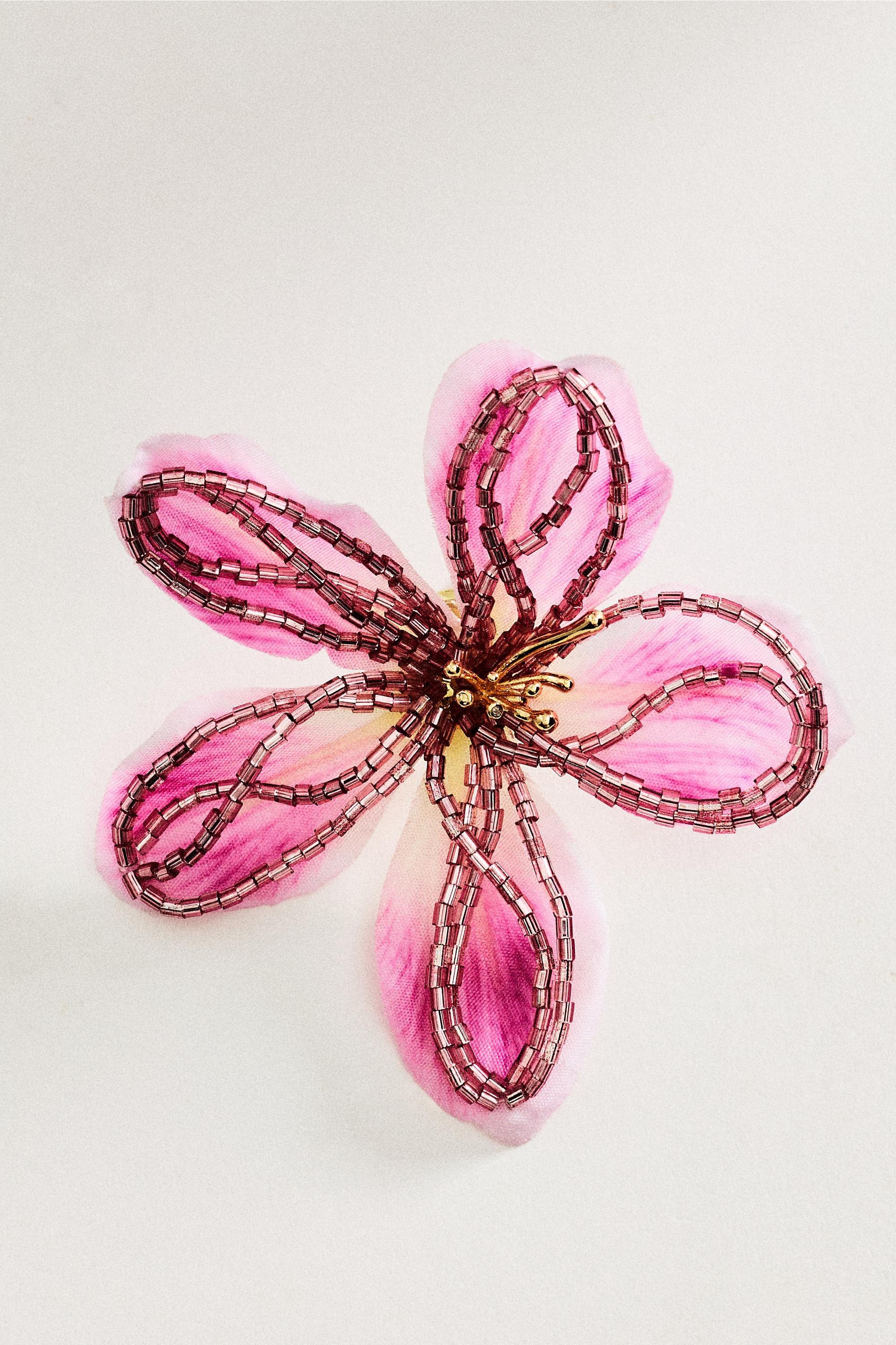 Beaded Stud Earringsm, Pink, Pink, large image number 4