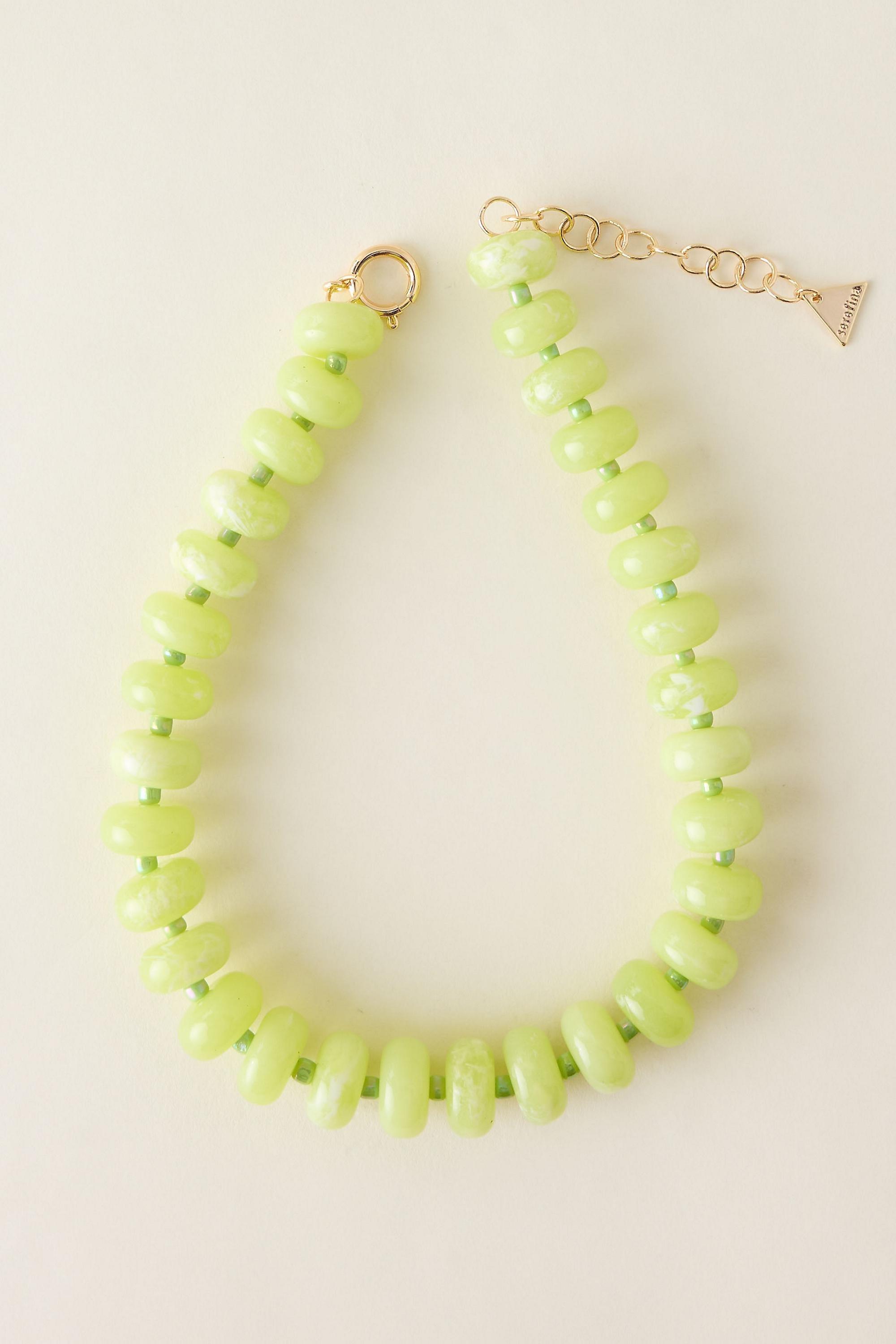 Chunky Beaded Bracelet, Yellow, A501_0034, large image number 0