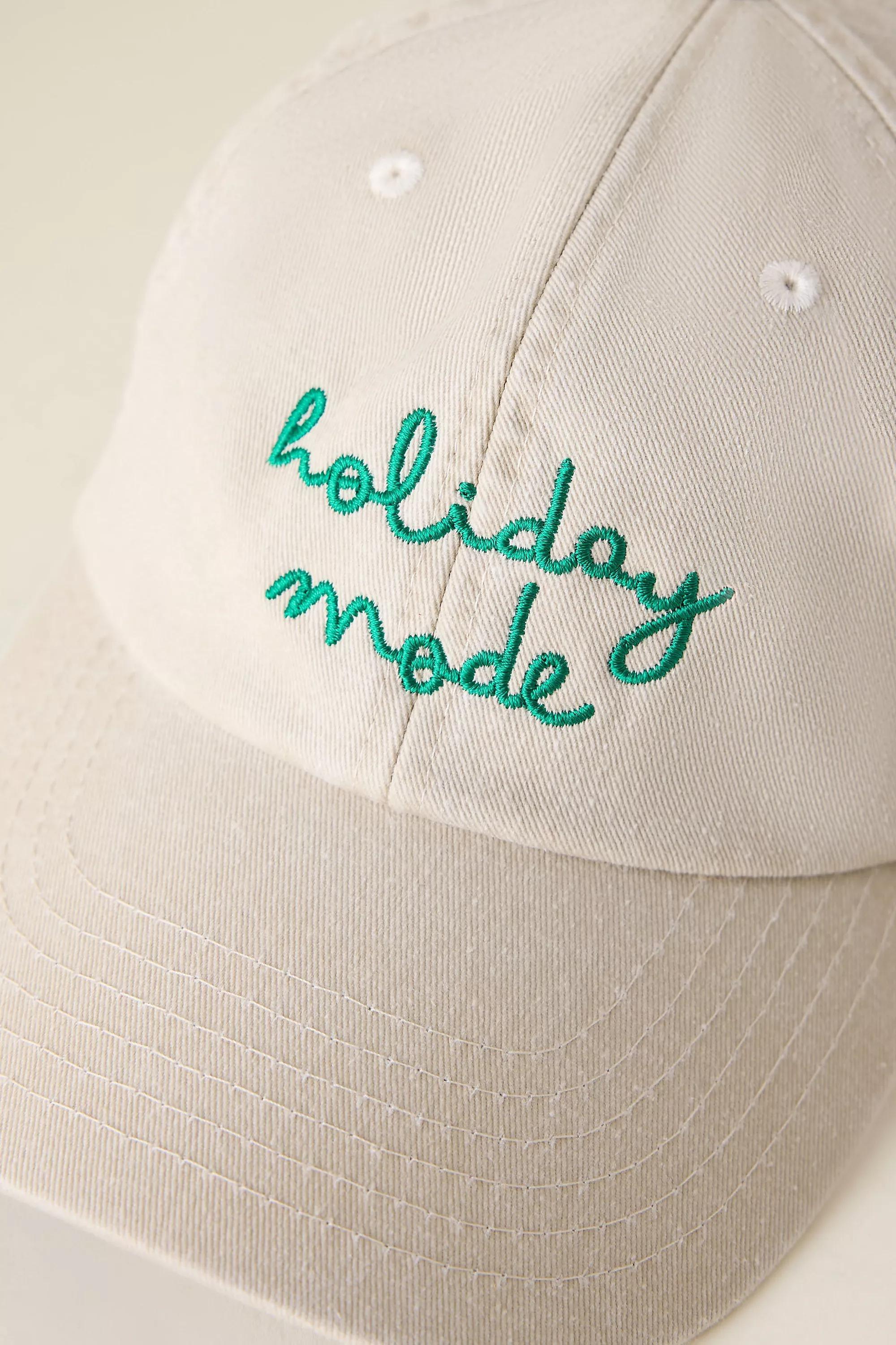 Holiday Mode Embroidered Baseball Cap, White, A501_0014, large image number 2
