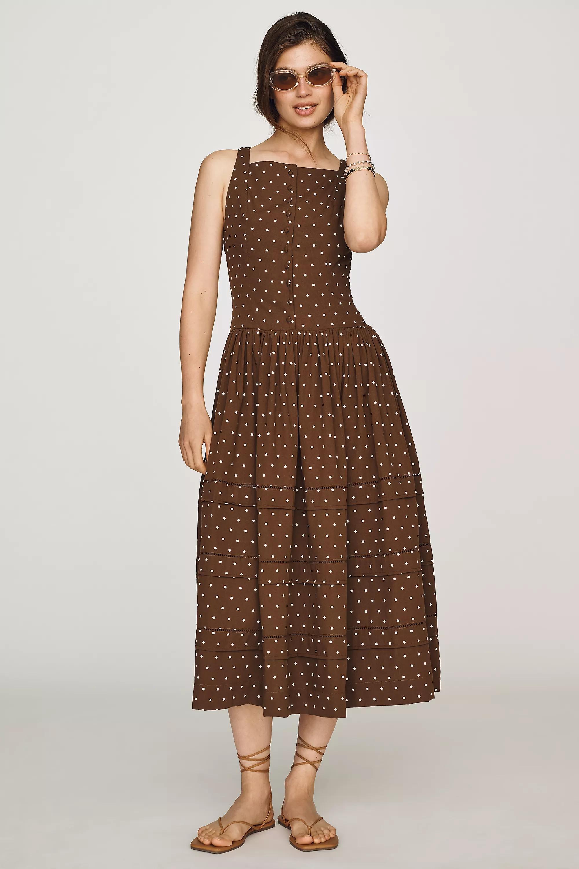 En Saison Stella Midi Dress, Brown, large image number 0