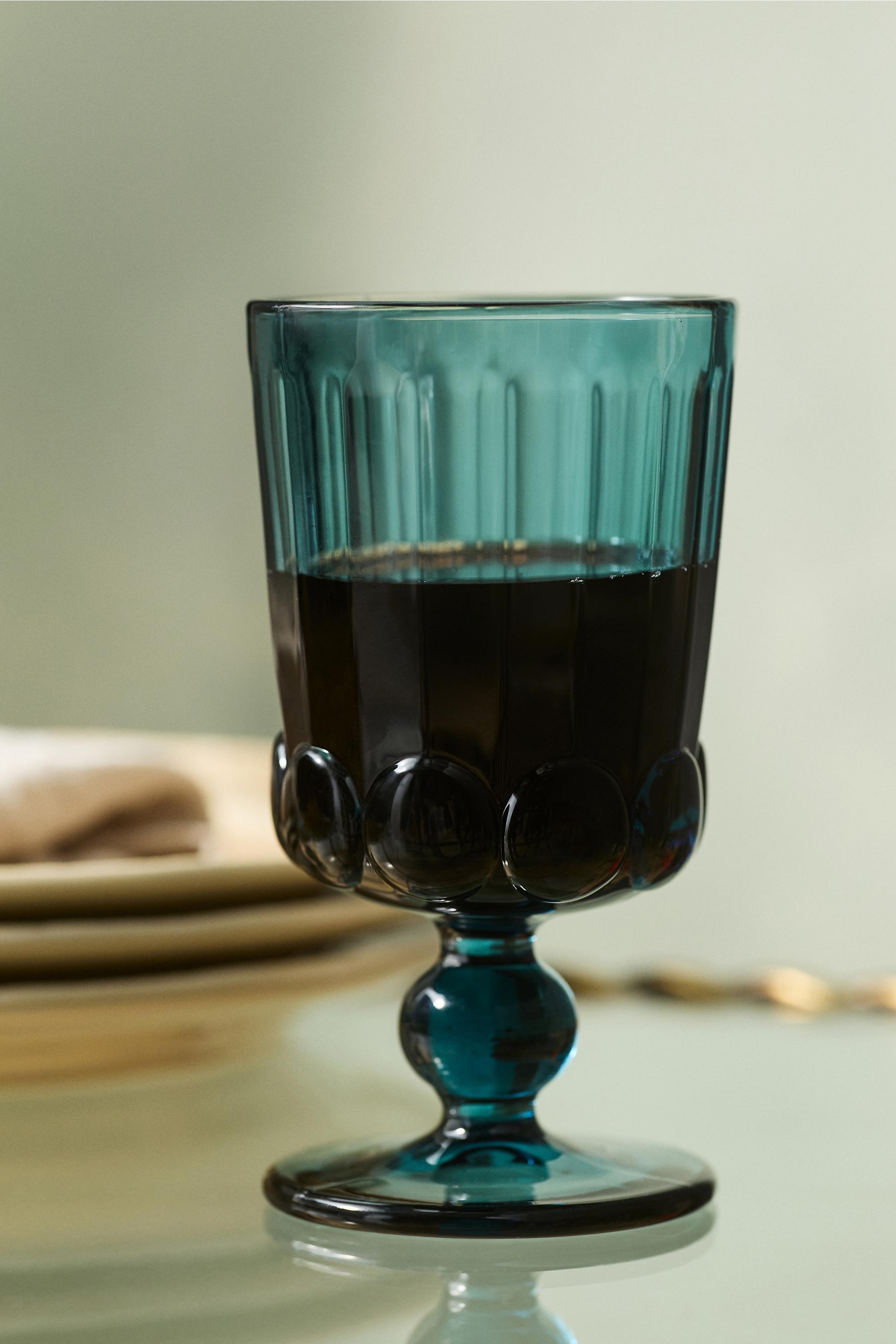 Marisa Glass Goblet, Blue, Blue, medium