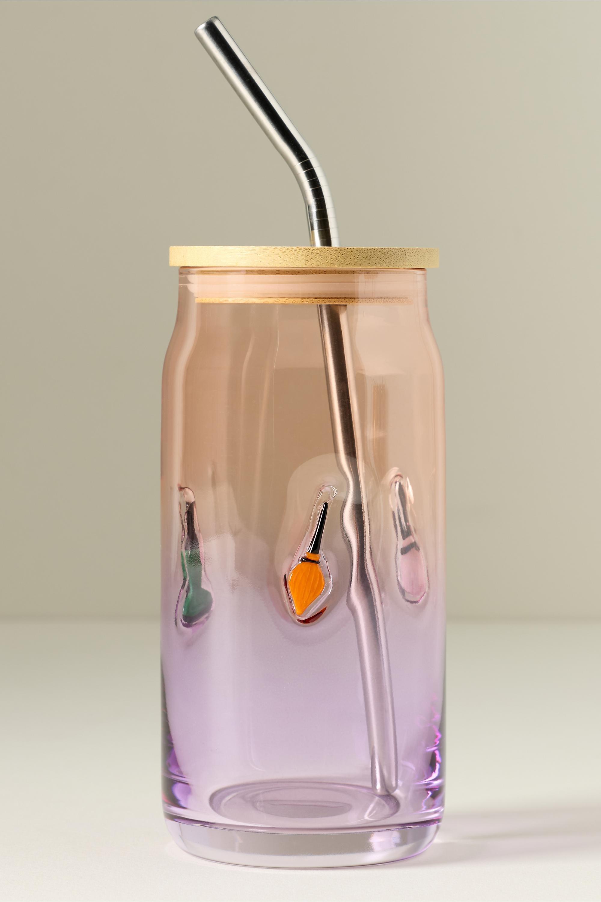 Mystic Halloween Icon Juice Glass Tumbler with Lid, Purple, large image number 3