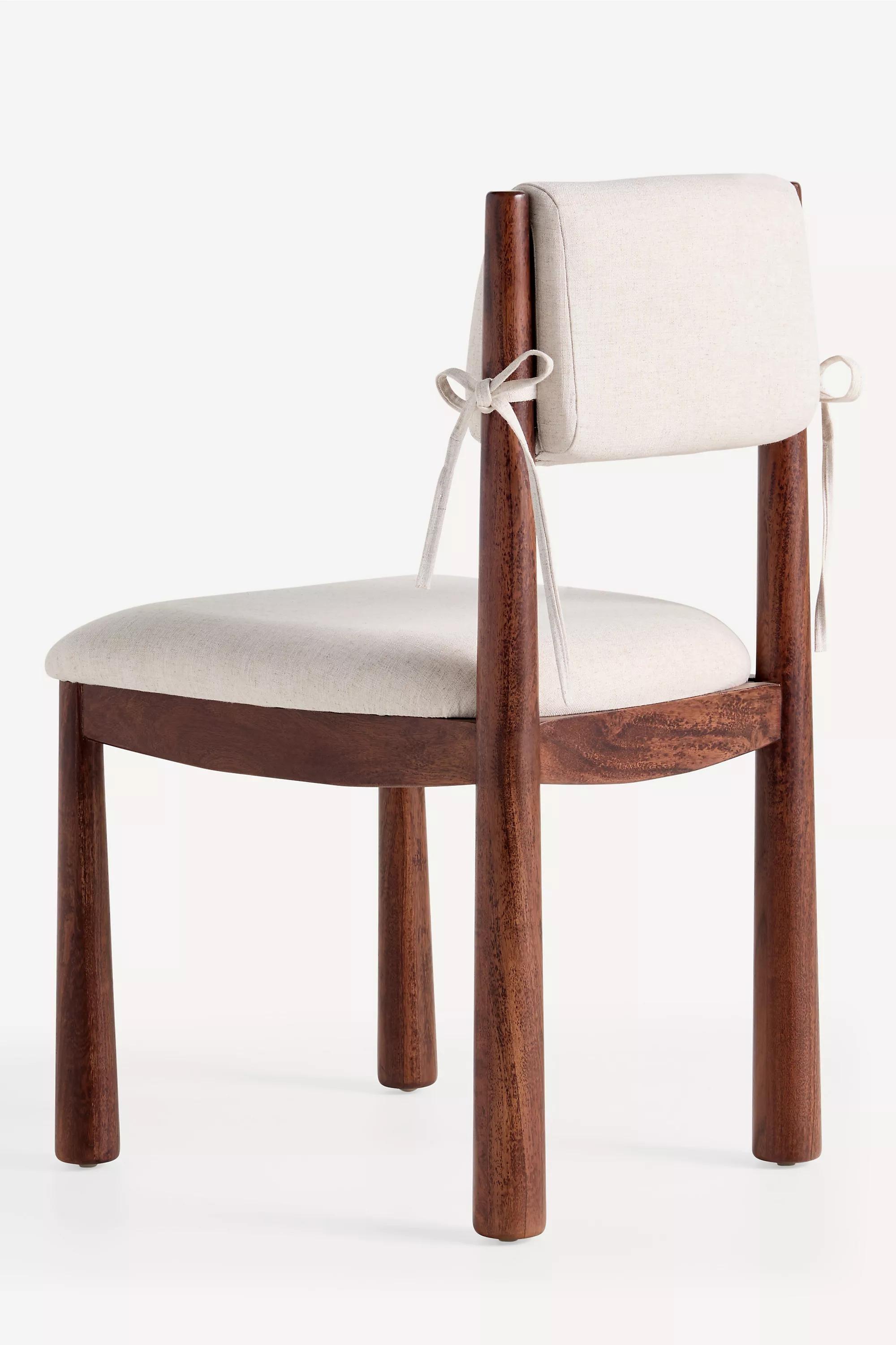 Cece Linen Dining Chair, Cream , Cream, large image number 3