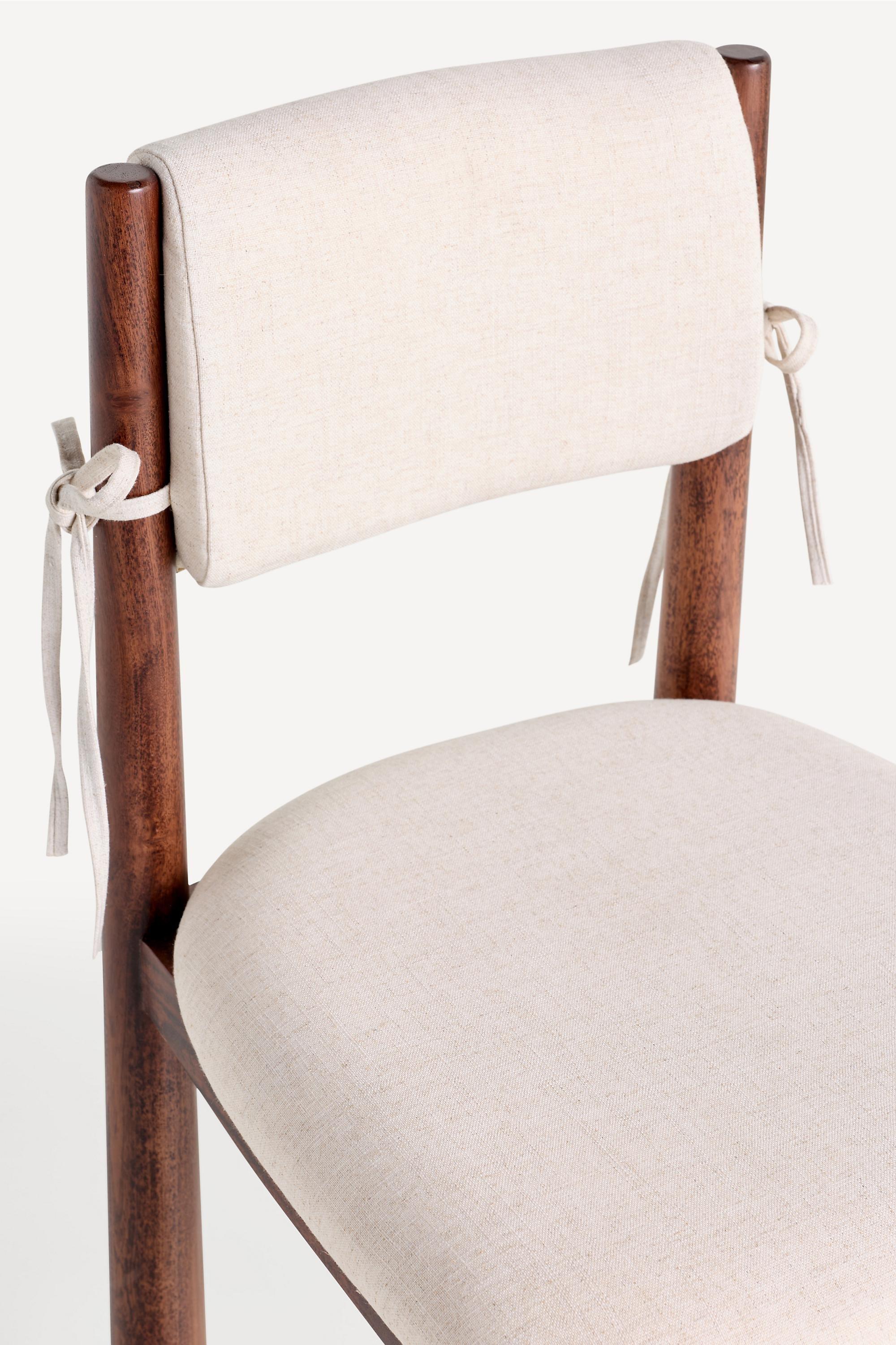 Cece Linen Dining Chair, Cream , Cream, large image number 4