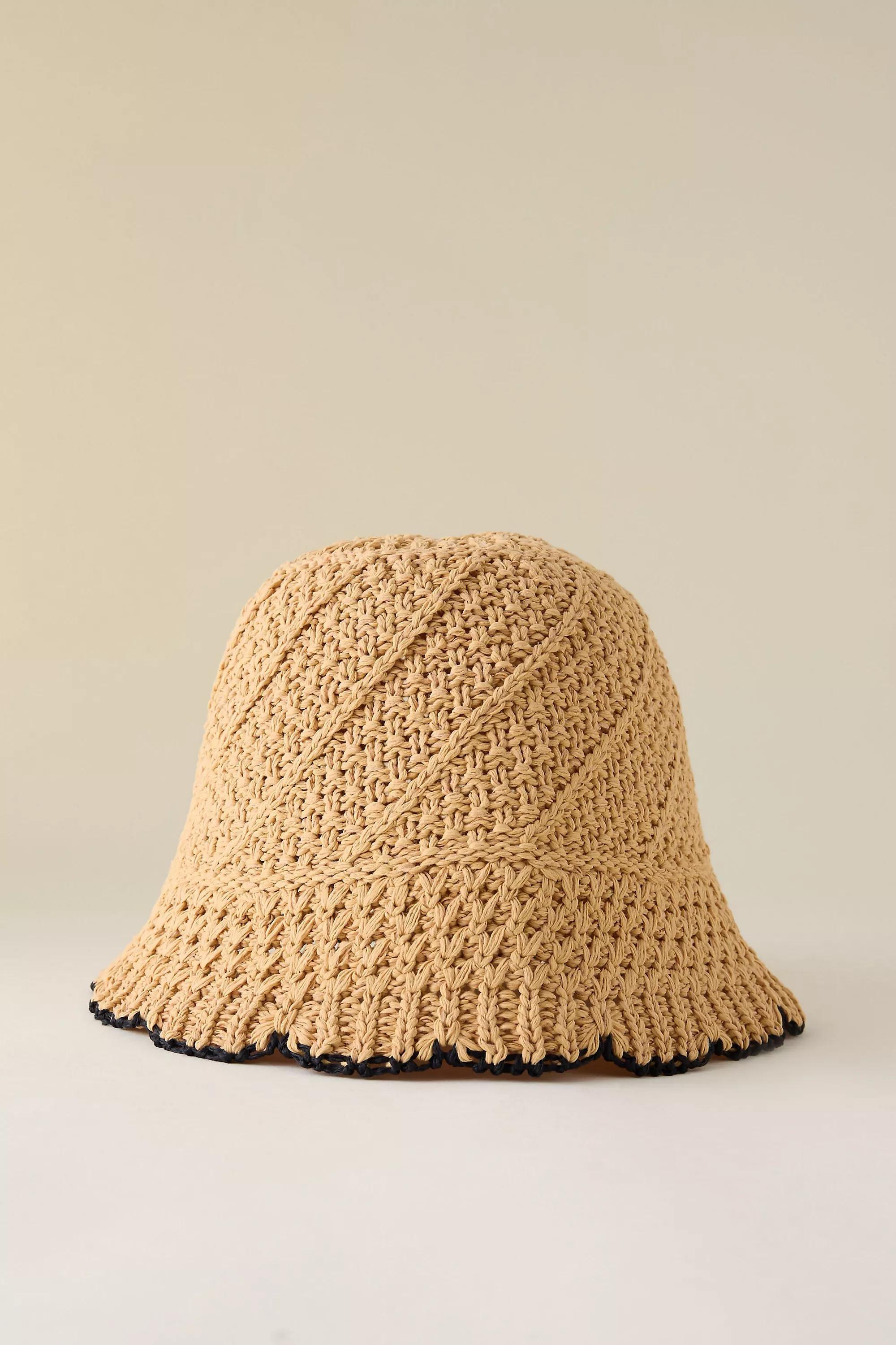 Straw Bucket Hat, Beige, A501_0016, large image number 1