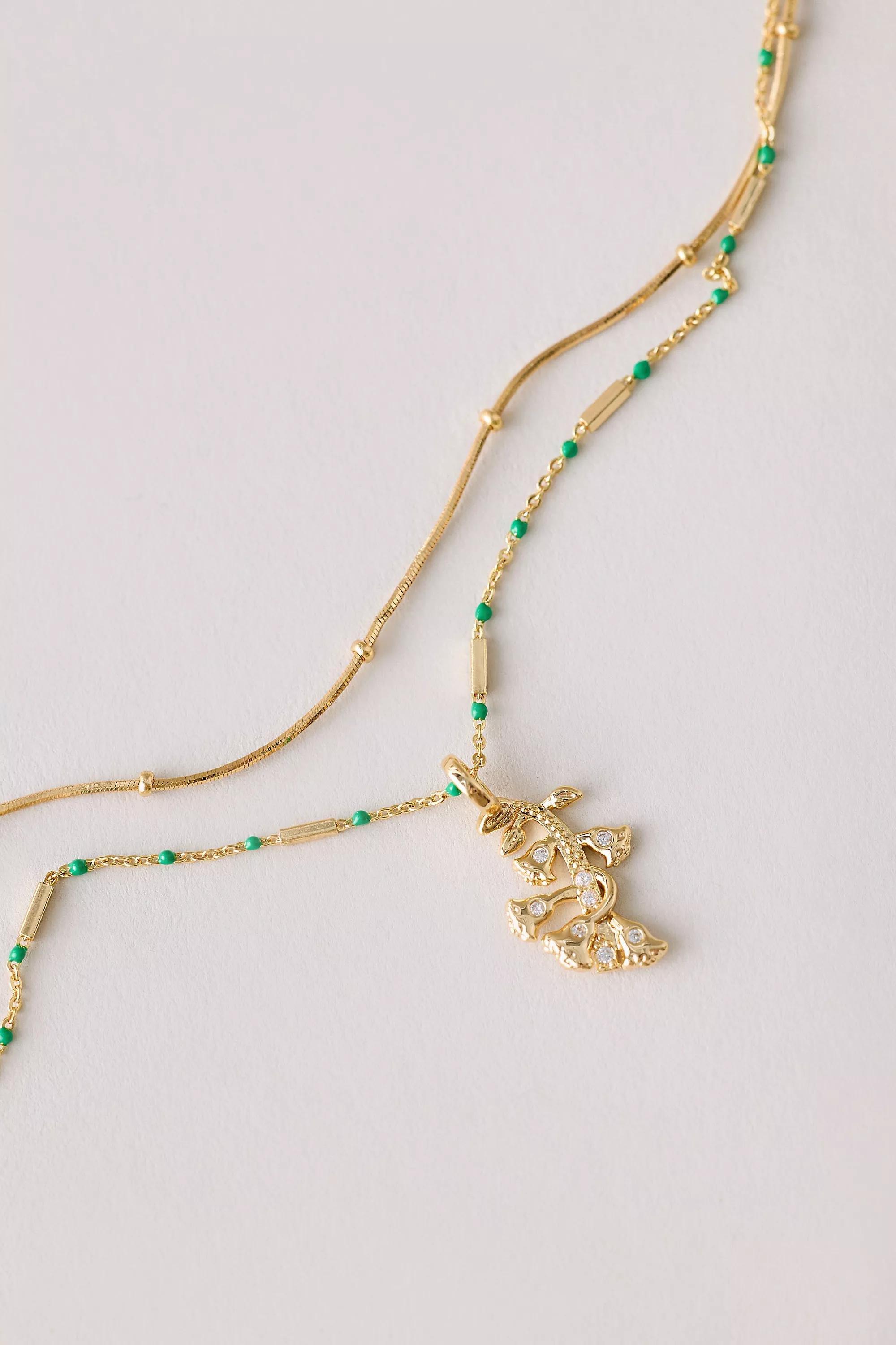 May Gold-Plated Birth Flower Layered Necklace, A501_0825, large image number 0