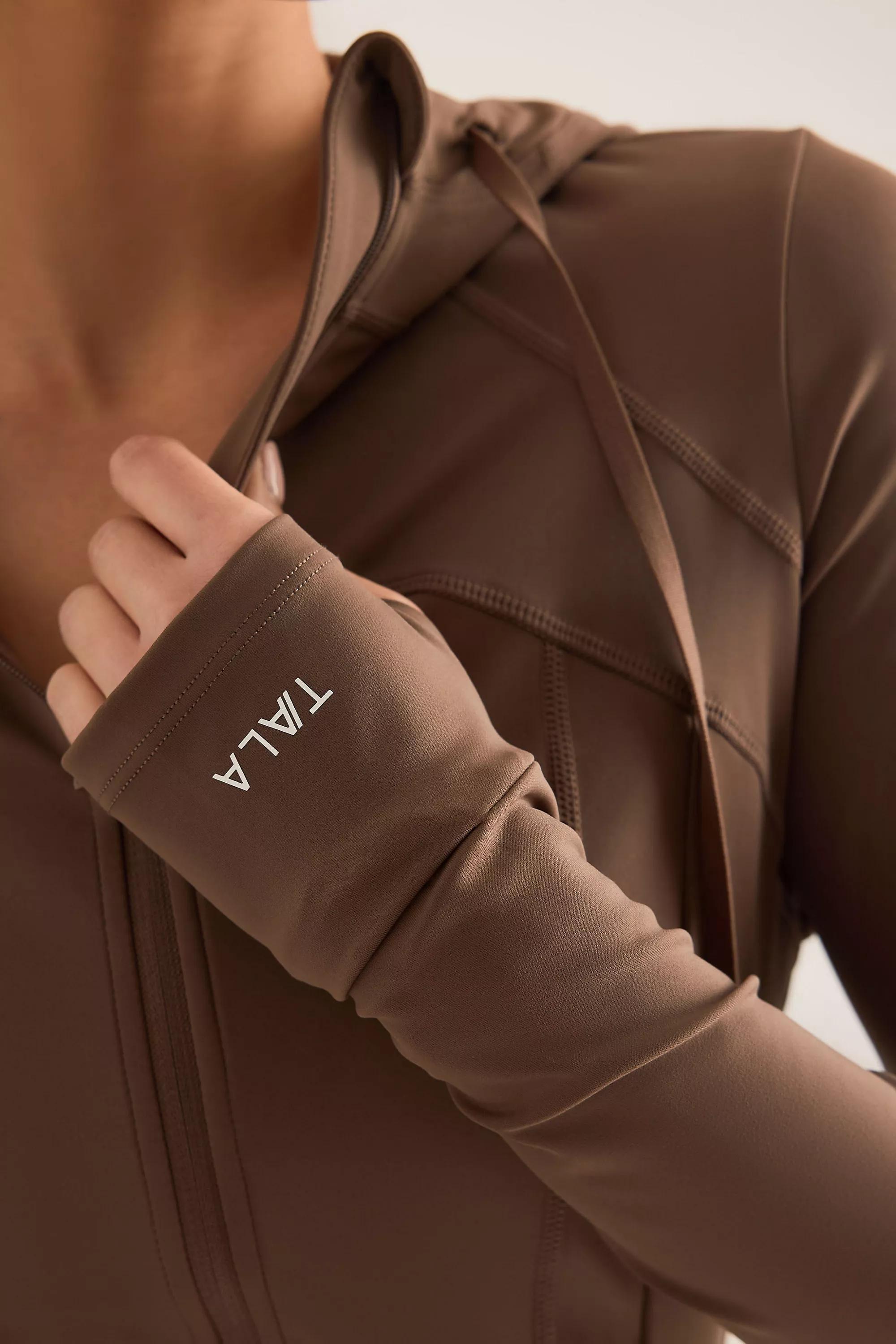 By Tala Skinluxe Hooded Running Jacket, Brown, Brown, large image number 5
