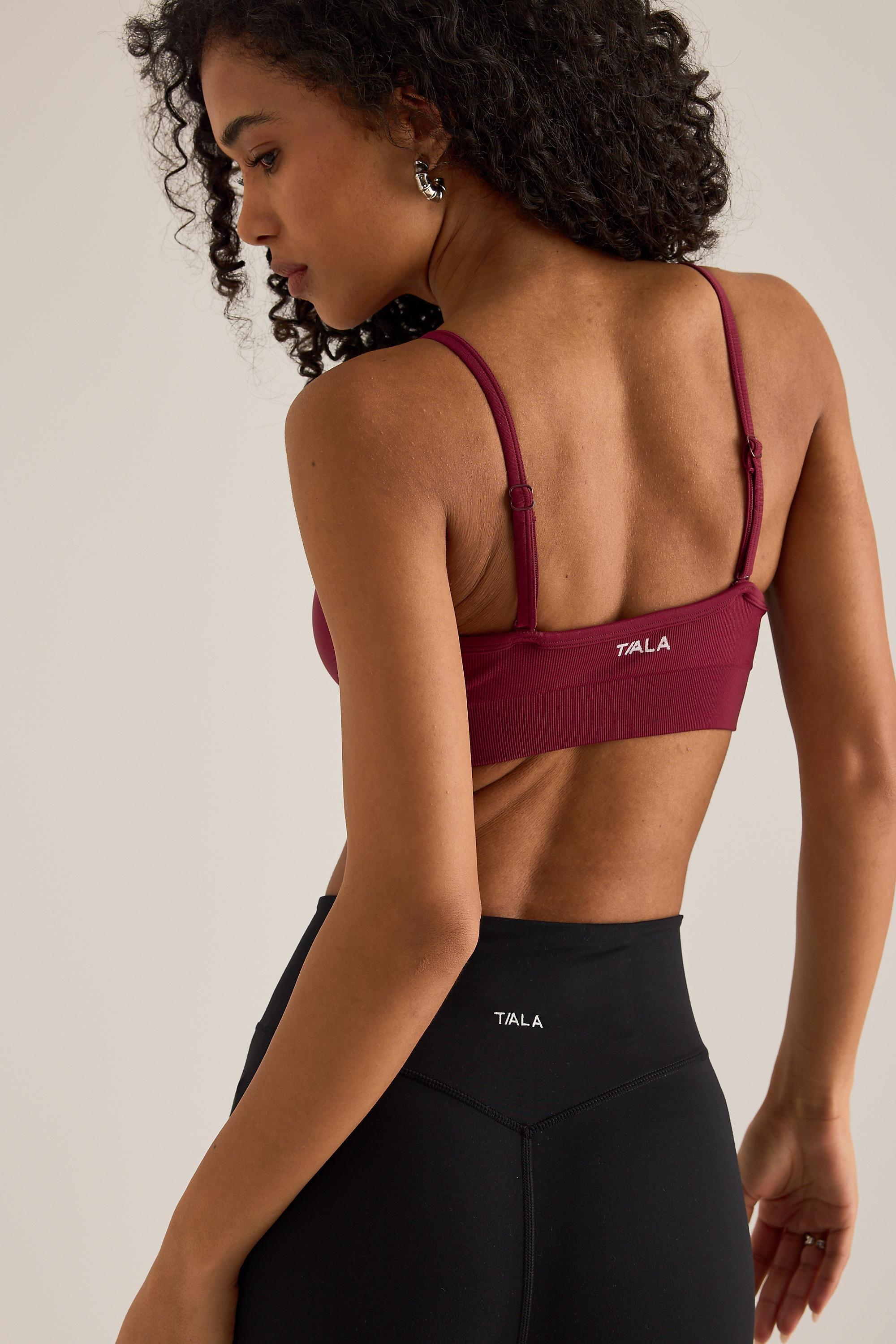 Tala Sculpt Seamless Bandeau Sports Bra, Red, A501_0060, large image number 2