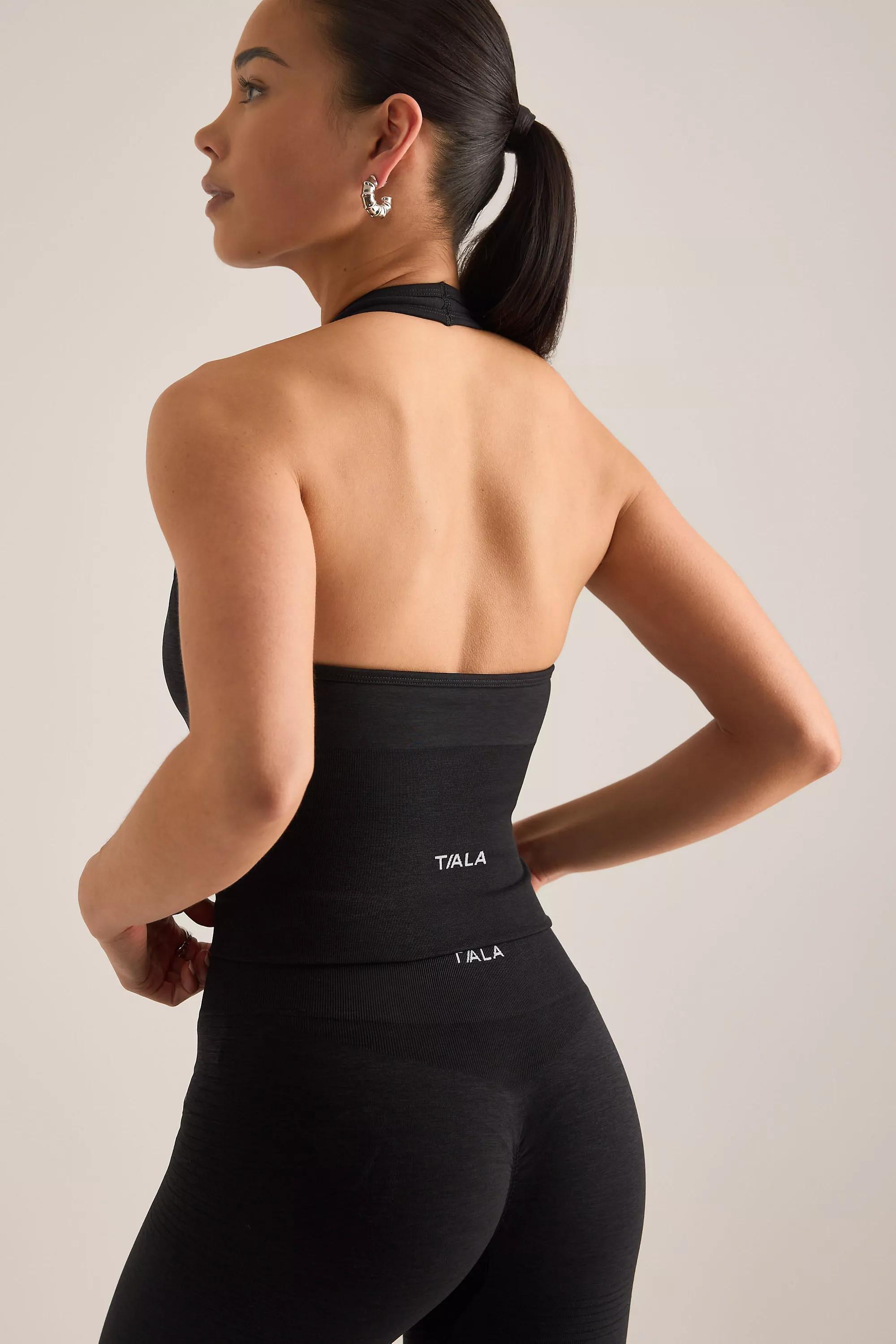 Tala Sculpt Seamless Halter Tank Top, Black, Black, large image number 3