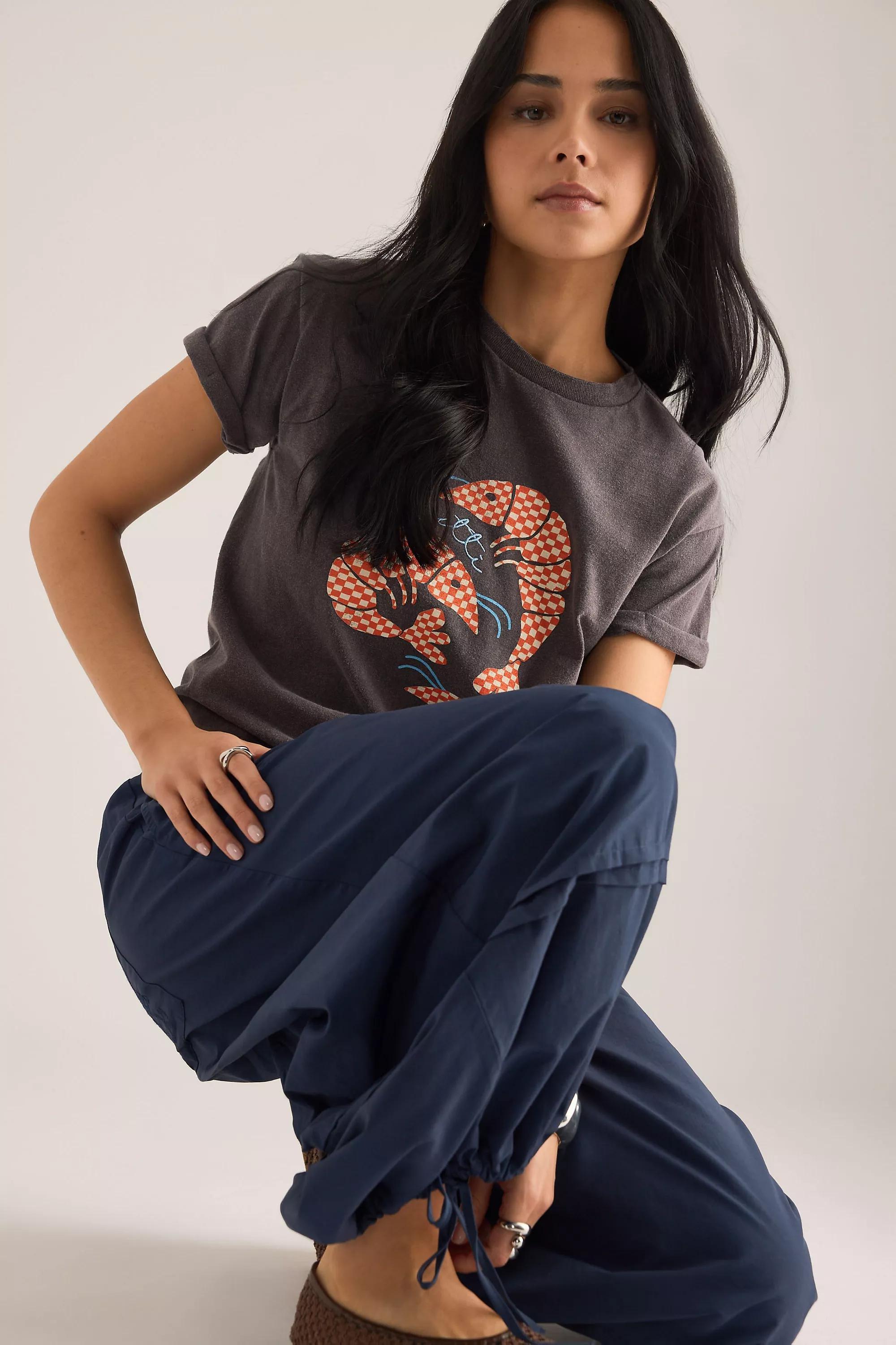 By Anthropologie Prawn Embroidered Baby T-Shirt, Brown, A501_0021, large image number 4