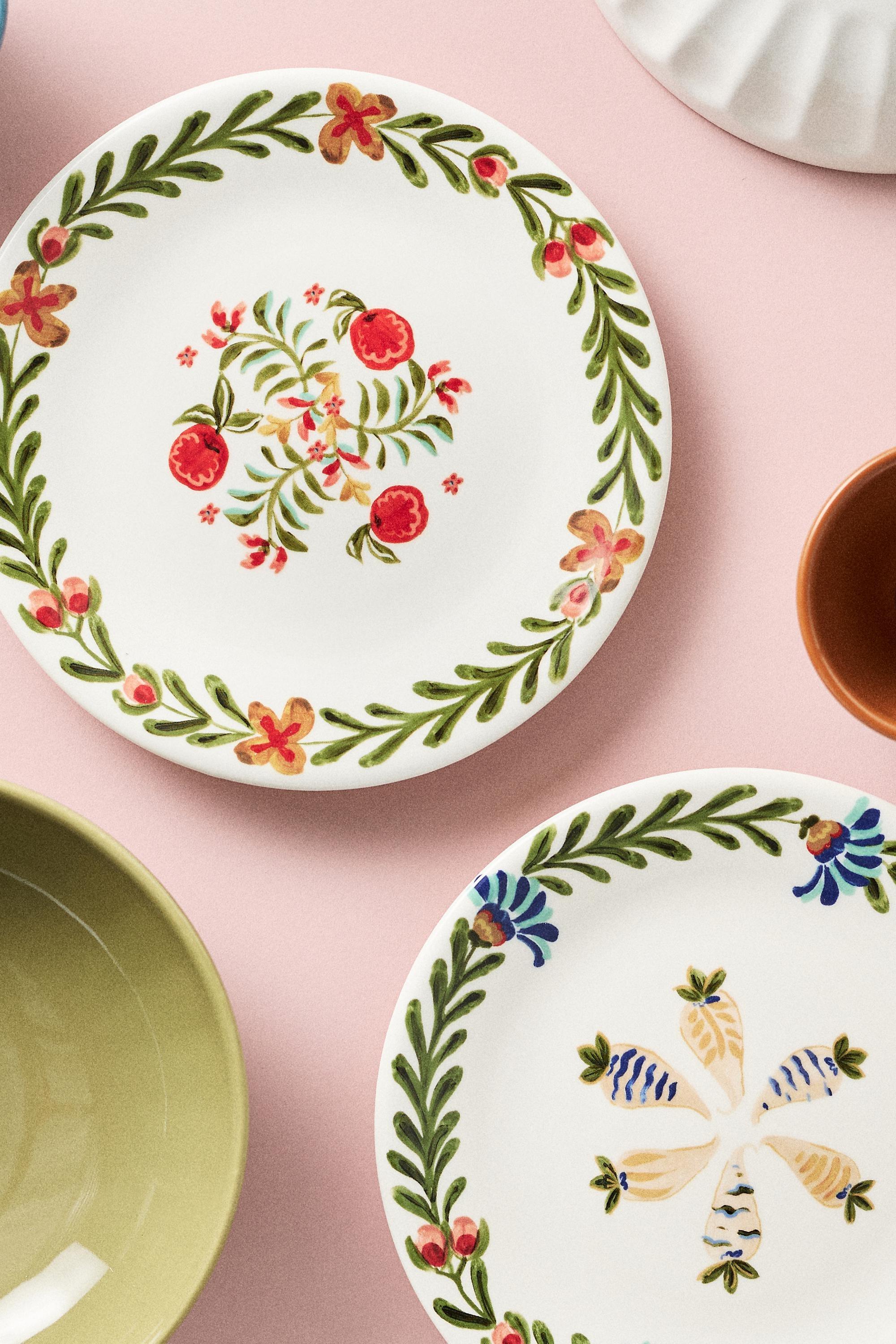 Molly Yeh Stoneware Dessert Plate, Multiclour, Red, medium