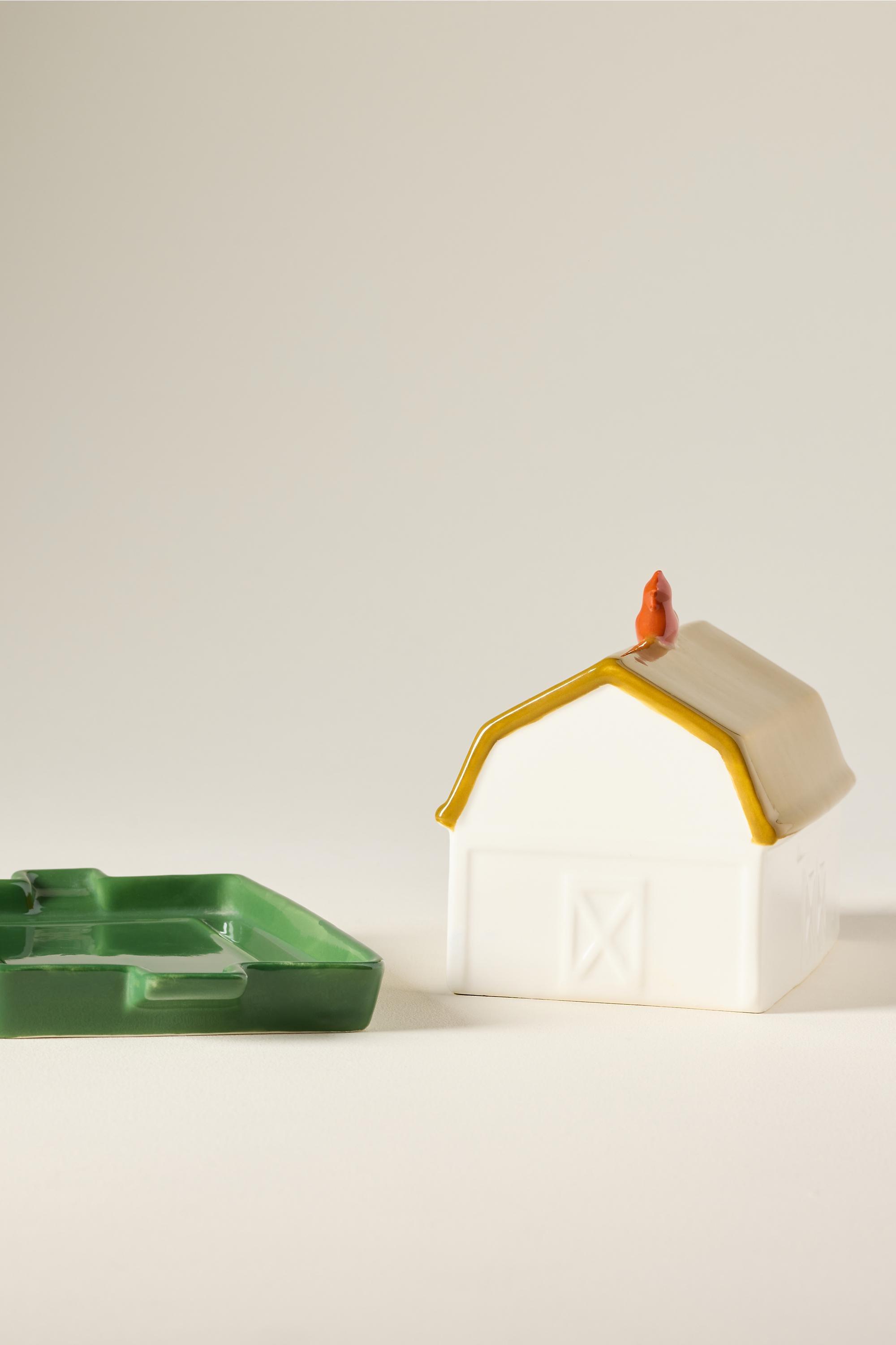 Molly Yeh Stoneware Barn Butter Dish, Multicolour, Yellow, large image number 4