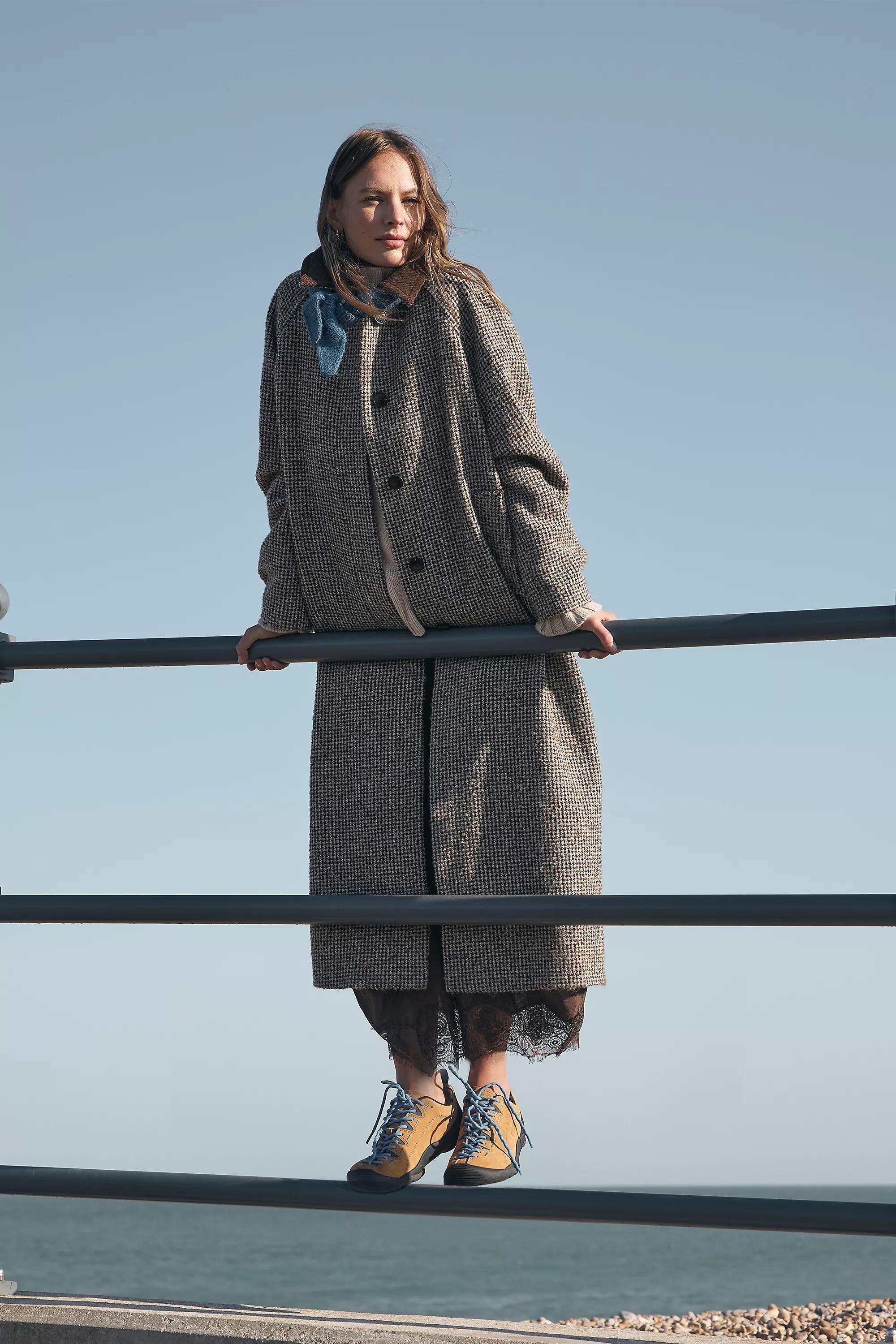 By Anthropologie Check Wool-Blend Maxi Coat, Brown, large image number 0