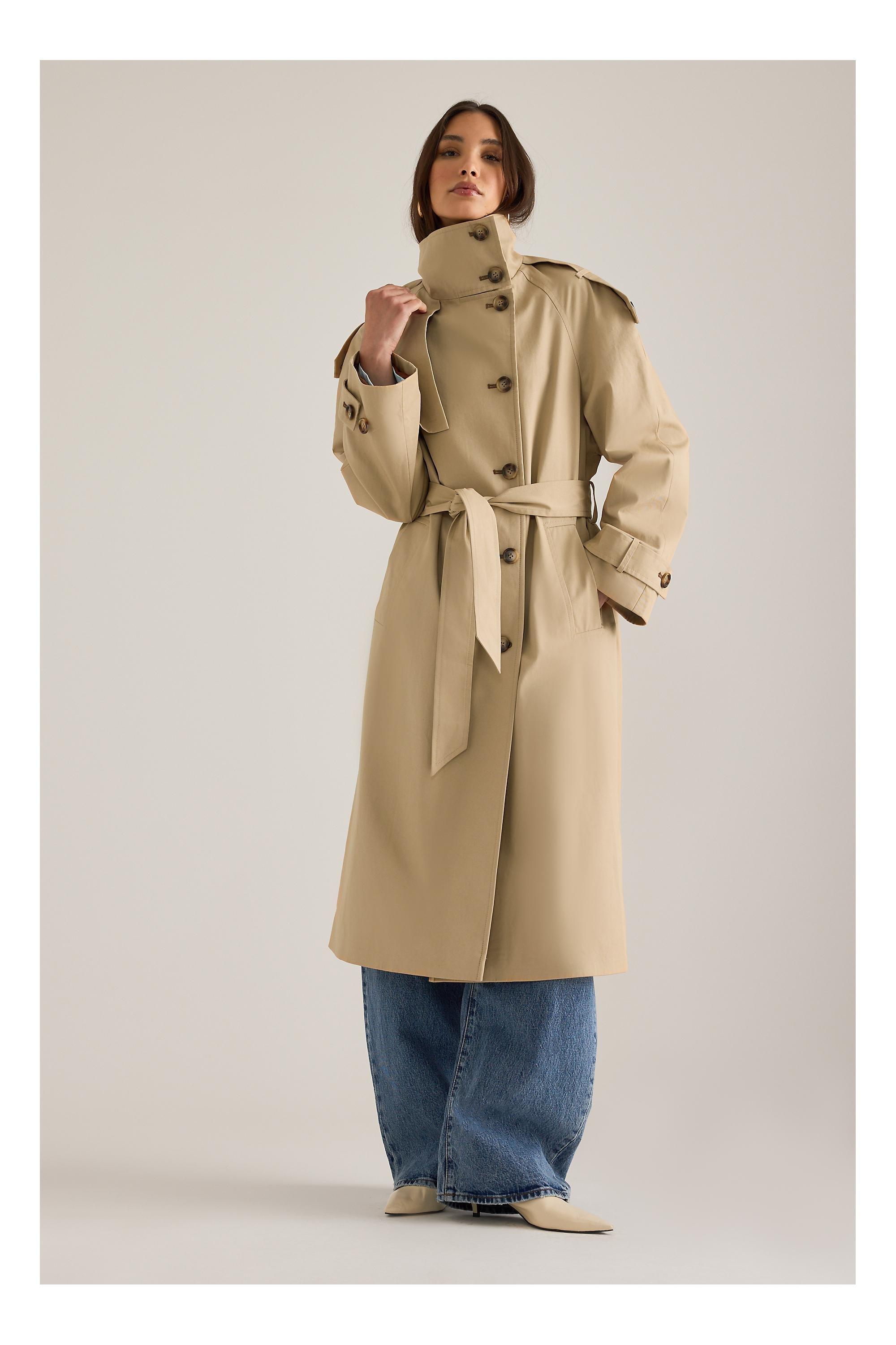 By Anthropologie Lottie Maxi Trench Coat, Beige, Beige, large image number 4