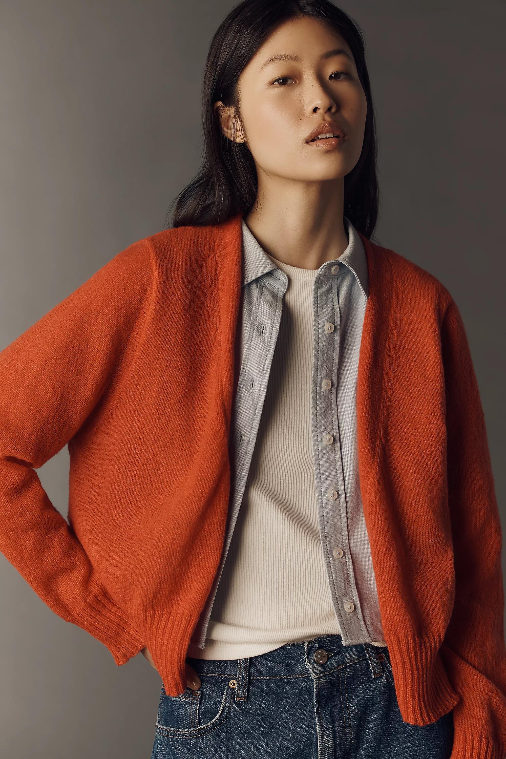 By Anthropologie Lightweight Cardigan, Orange, Red, large image number 0