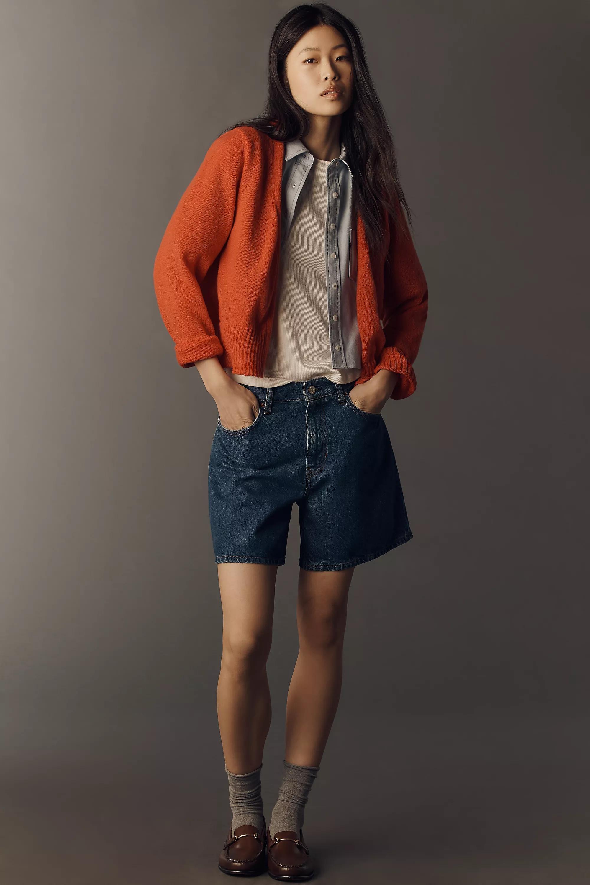 By Anthropologie Lightweight Cardigan, Orange, Red, medium