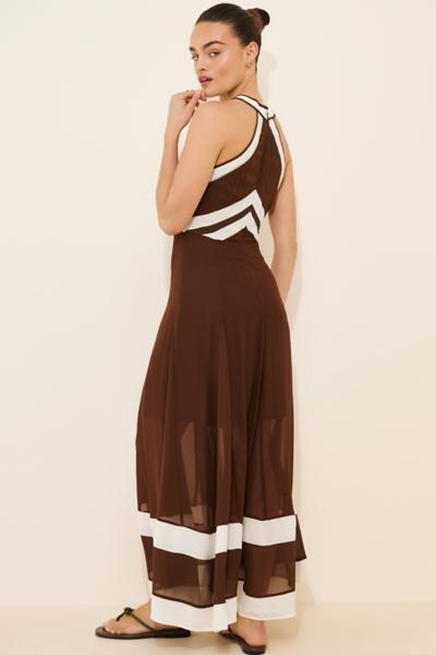 By Anthropologie Halter Maxi Dress, Brown, large image number 3