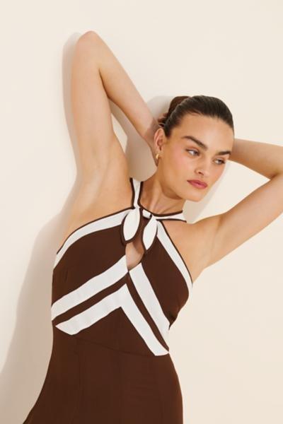 By Anthropologie Halter Maxi Dress, Brown, large image number 5