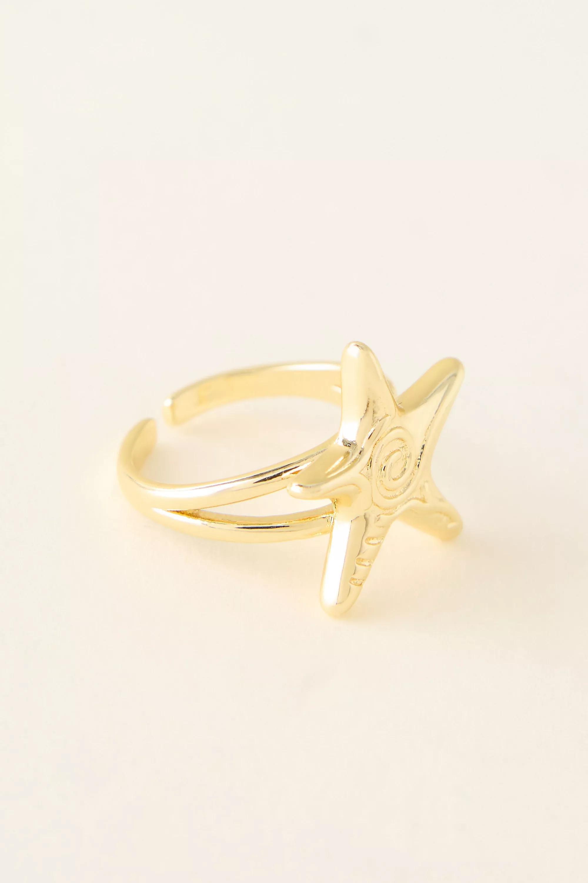 Starfish Ring, Gold, A501_0070, large image number 0