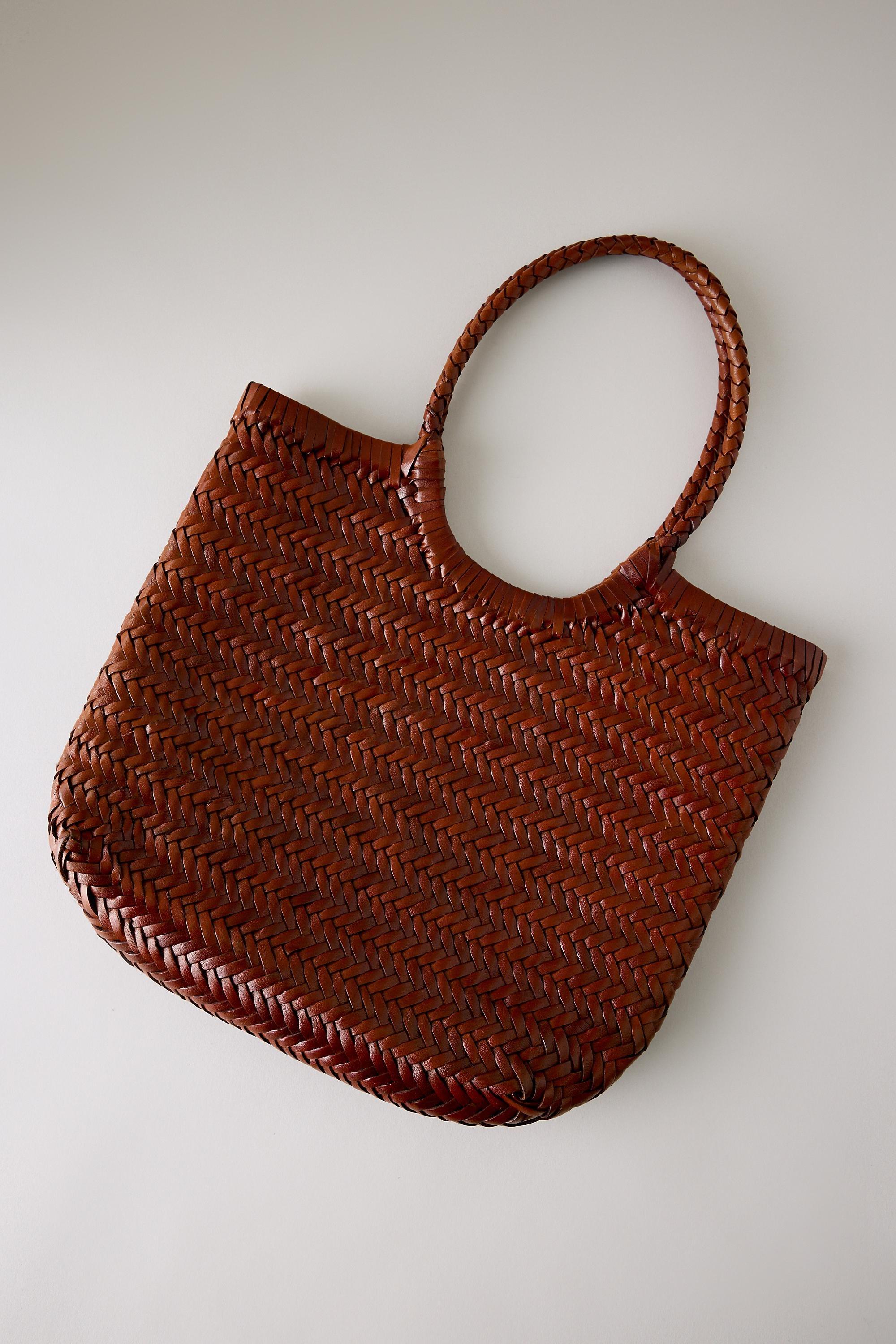 Mini Nola Woven Leather Bag, Brown, Brown, large image number 4