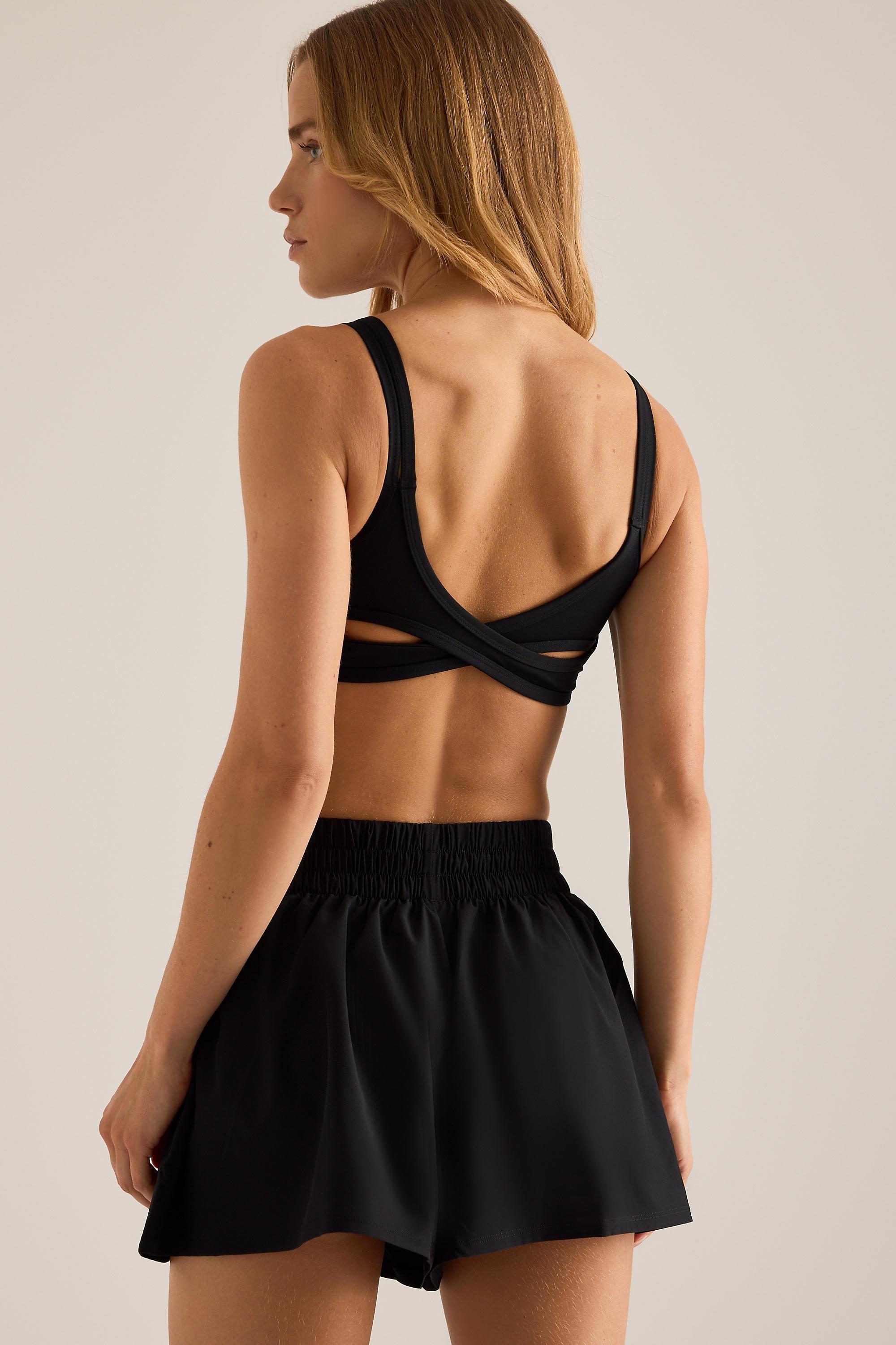 TALA SkinLuxe Bandeau Cross Over Sports Bra, Black, large image number 4