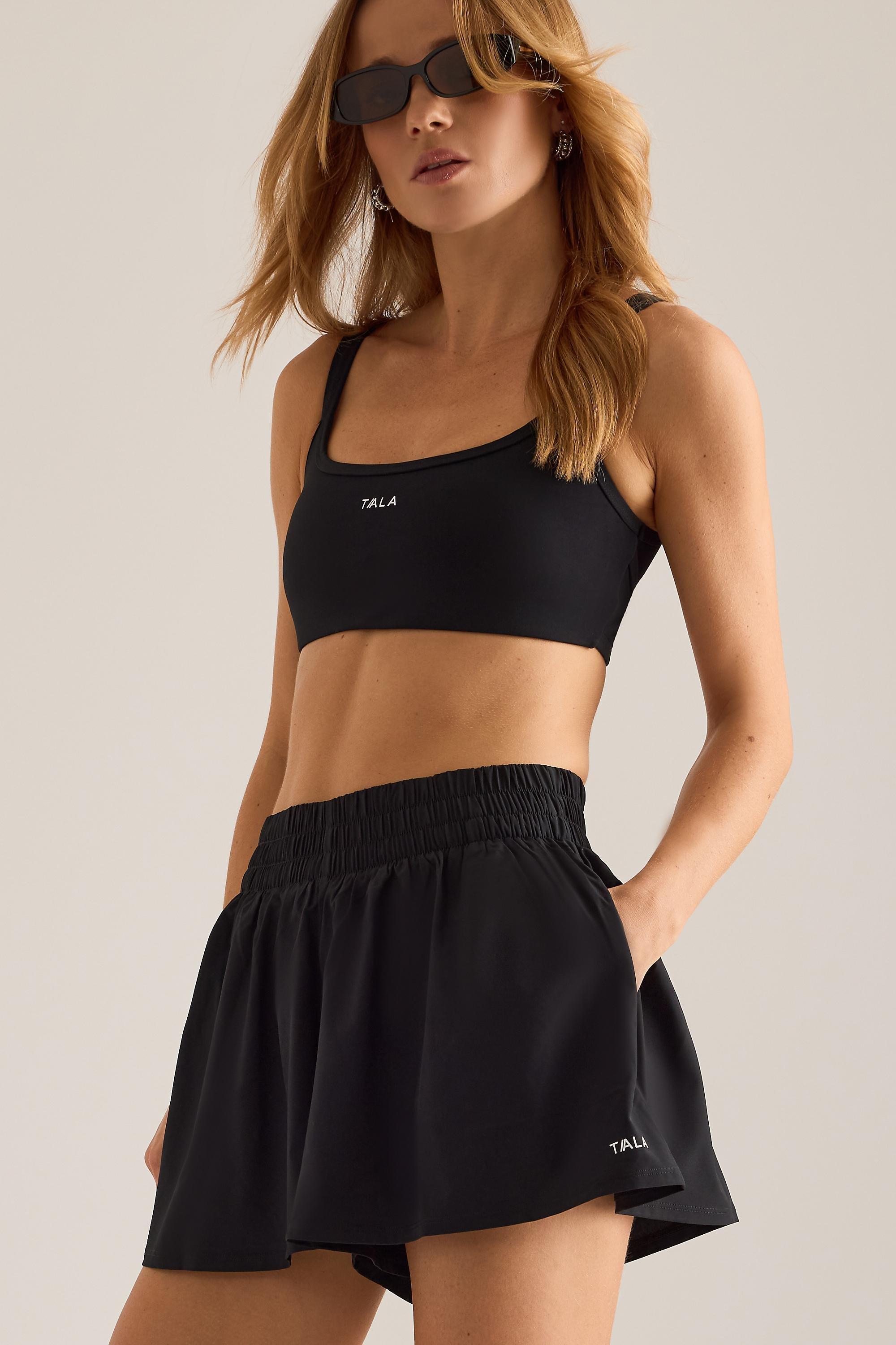 Tala Skinluxe Floaty Run Shorts, Black, Black, large image number 1